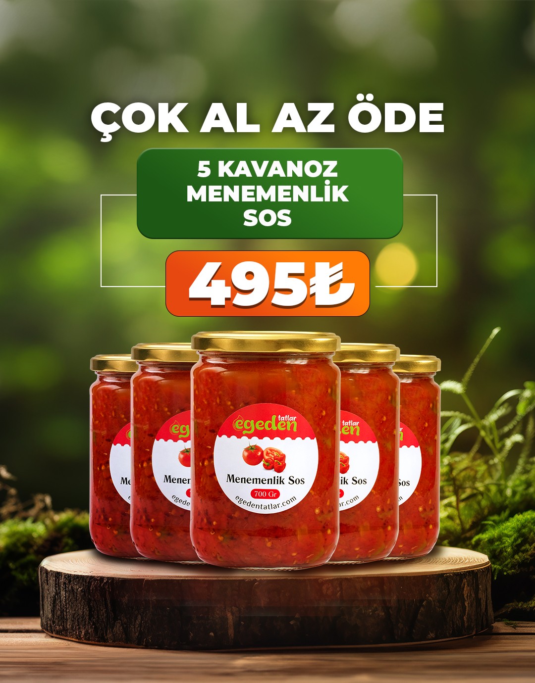 Menemenlik Sos Konservesi 700gr. 5'li Paket