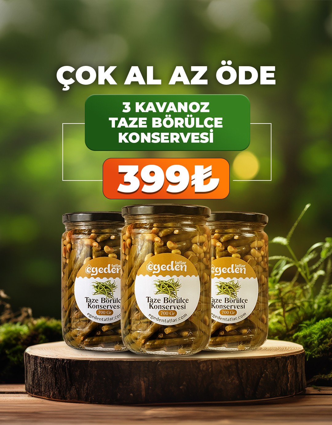 Taze Börülce Konservesi 700 gr. 3'lü Paket