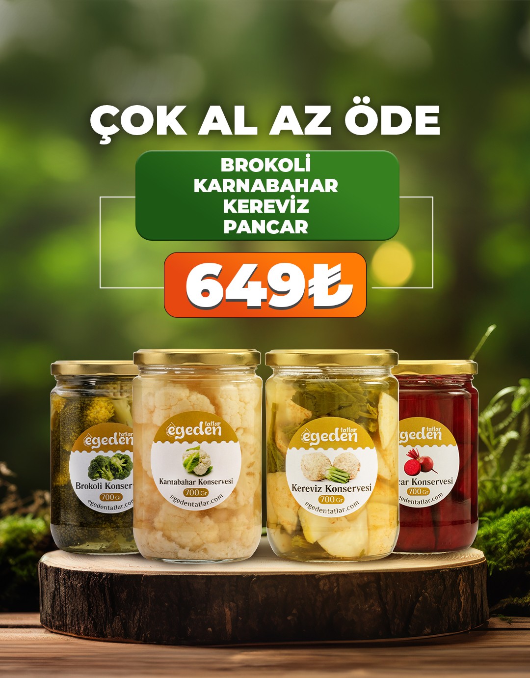 4'lü Kış Paketi (Brokoli, Karnabahar, Kereviz, Pancar) 700 gr.