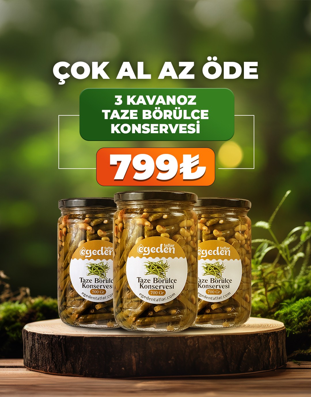 Taze Börülce Konservesi 700 gr. 3'lü Paket