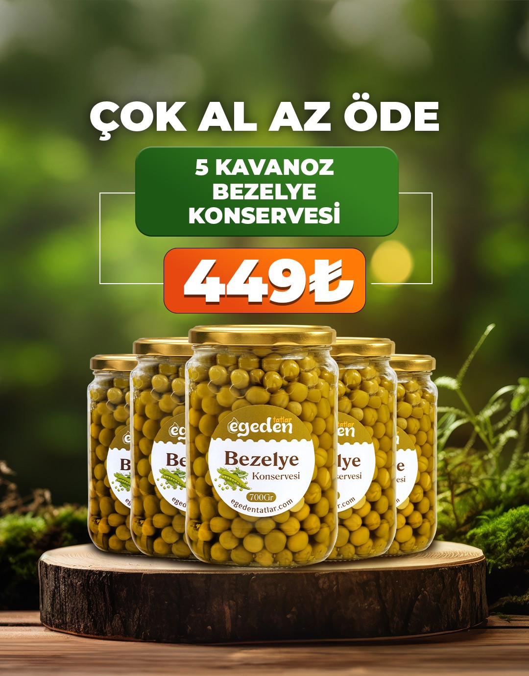 Bezelye Konservesi 700 gr. 5'li Paket