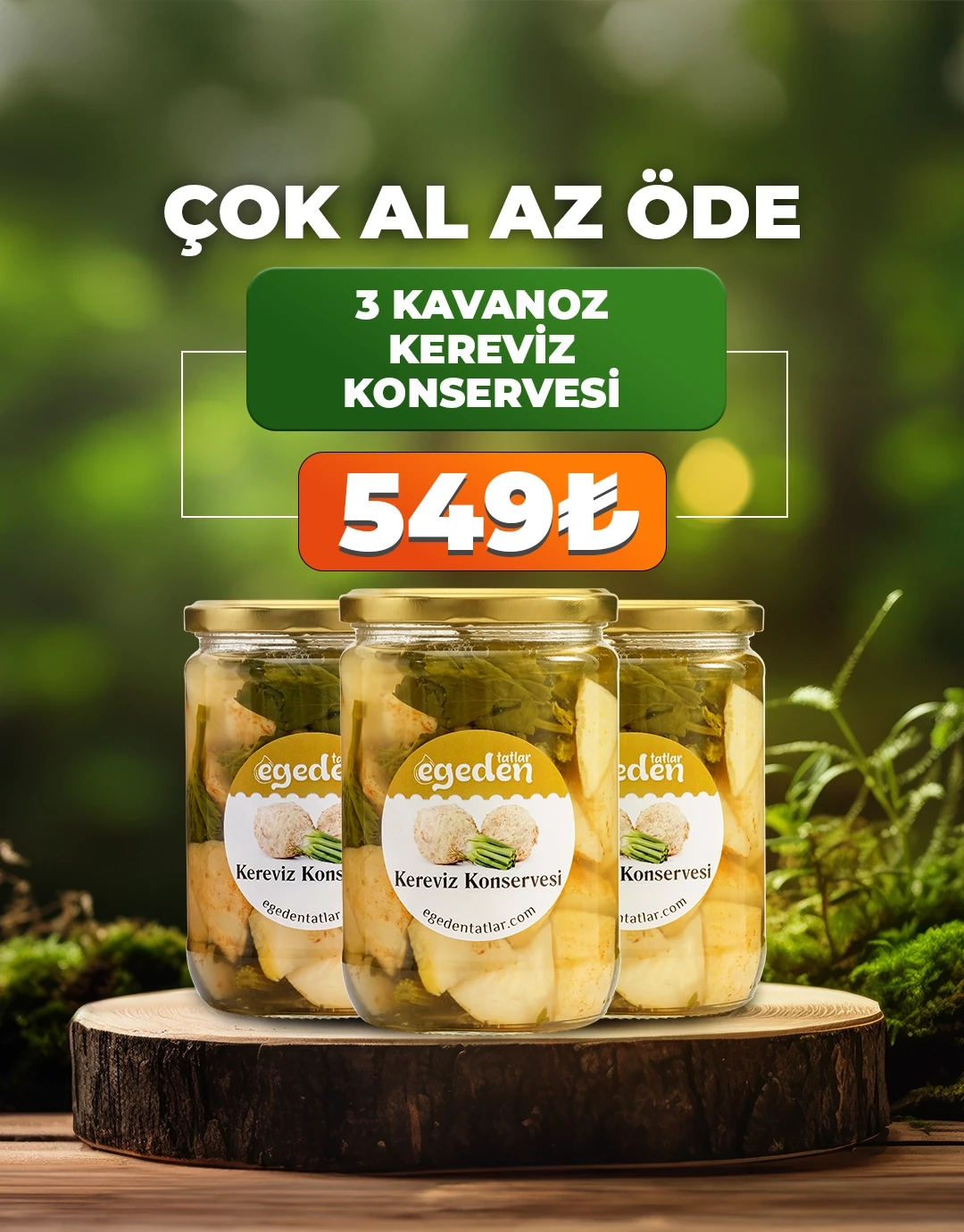 Kereviz Konservesi Doğal 3'lü Paket