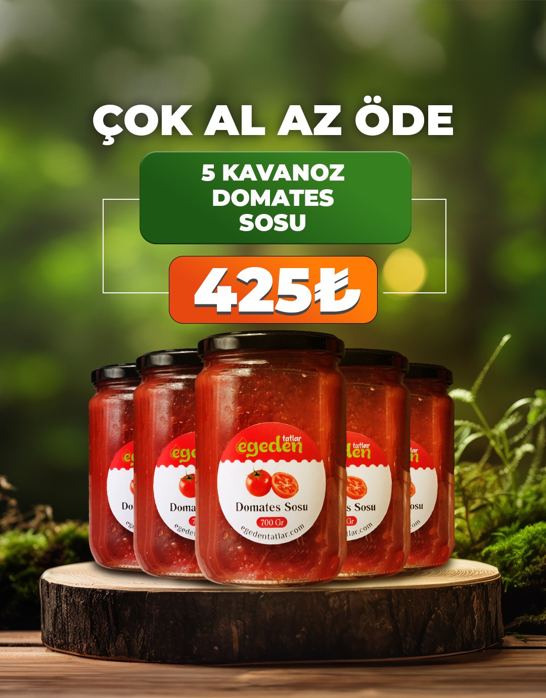 Konserve Domates Sosu 700 gr. 5'li Paket