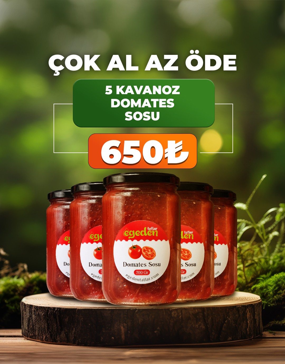 Konserve Domates Sosu 700 gr. 5'li Paket