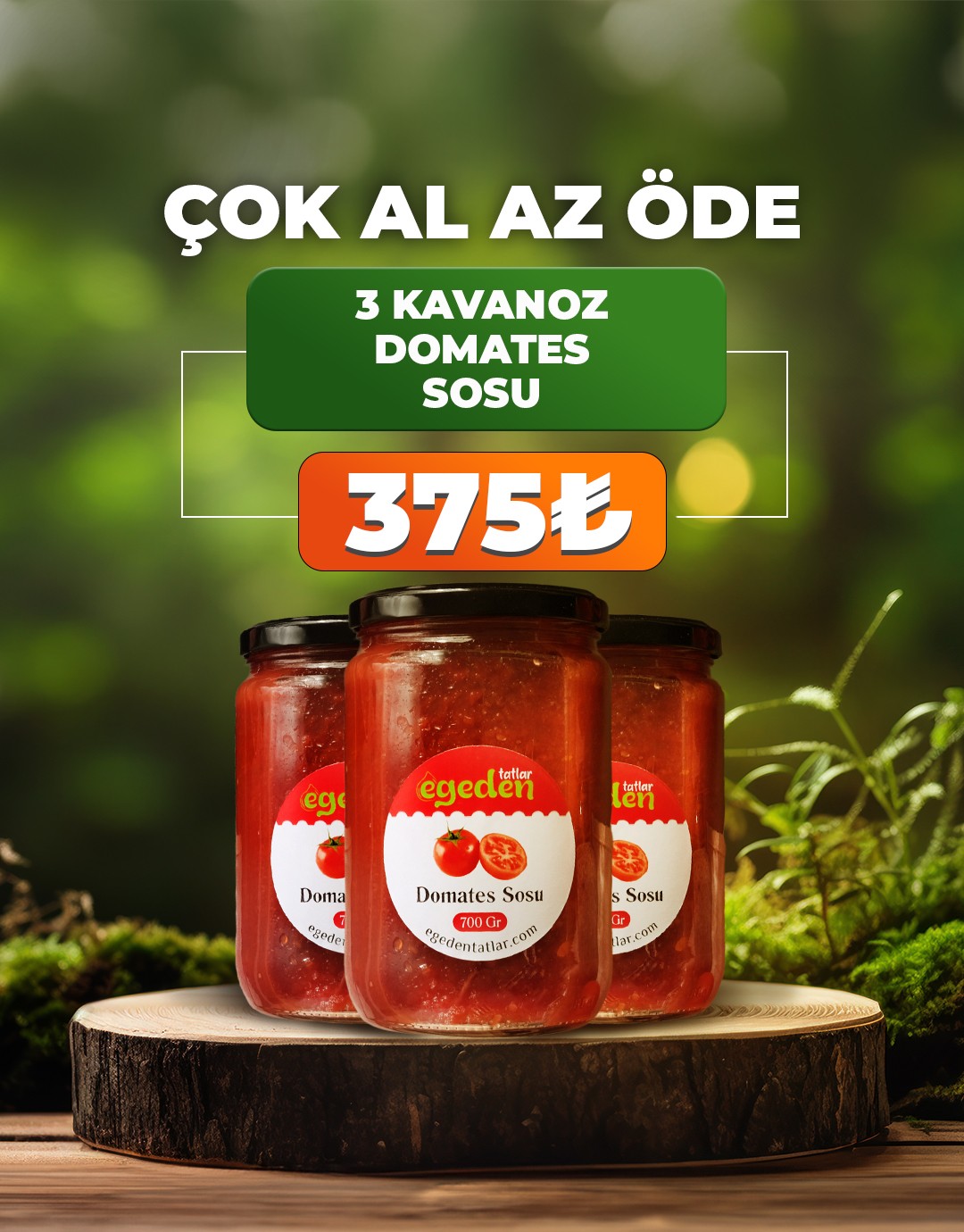 Konserve Domates Sosu 700 gr. 3'li Paket