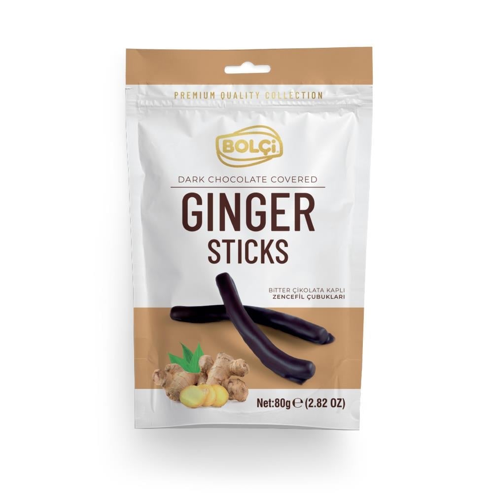 Bitter Çikolata Kaplı Zencefil Çubuk 80 Gr