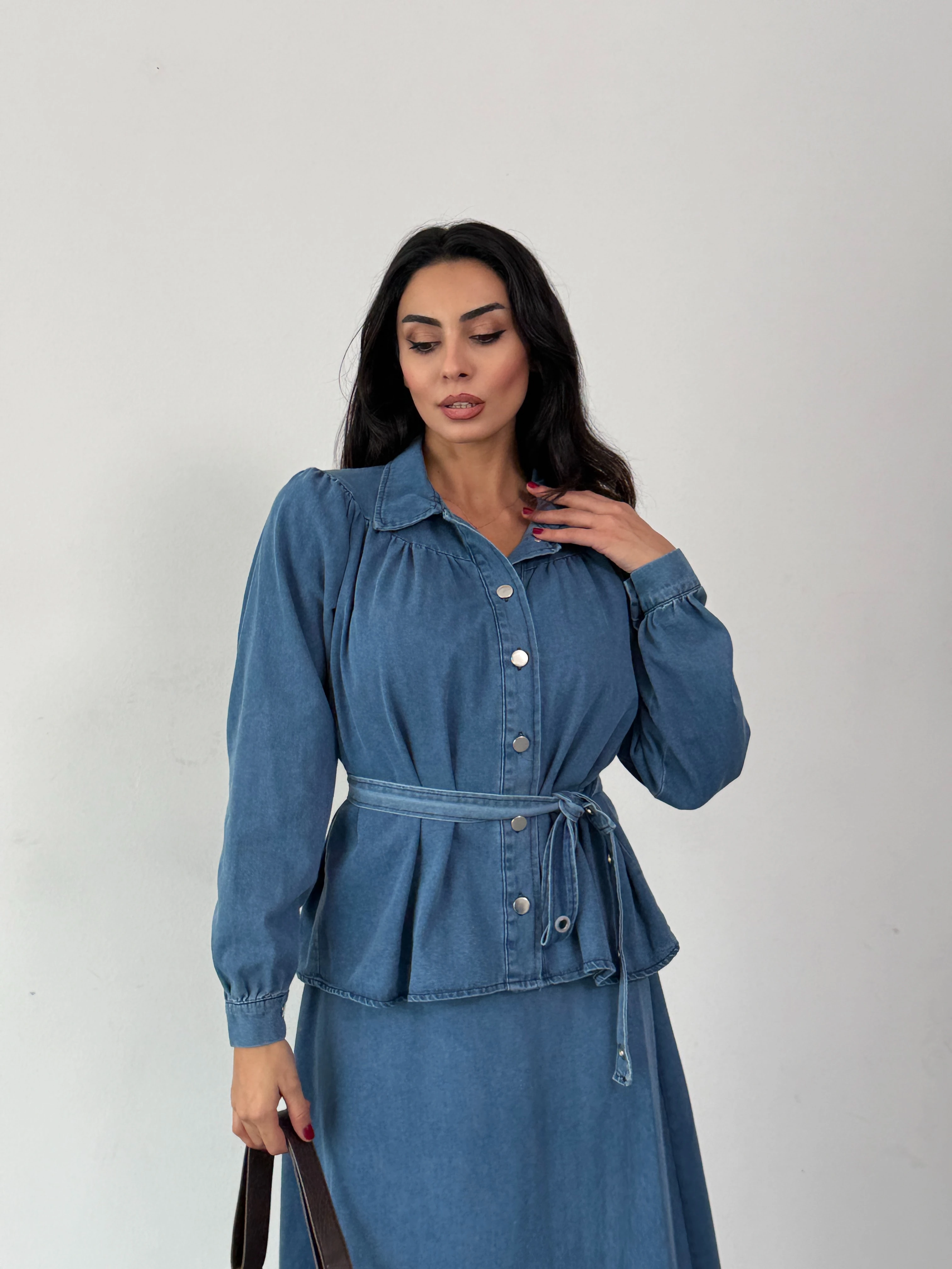 MAVİ ETEKLİ KOT TAKIM