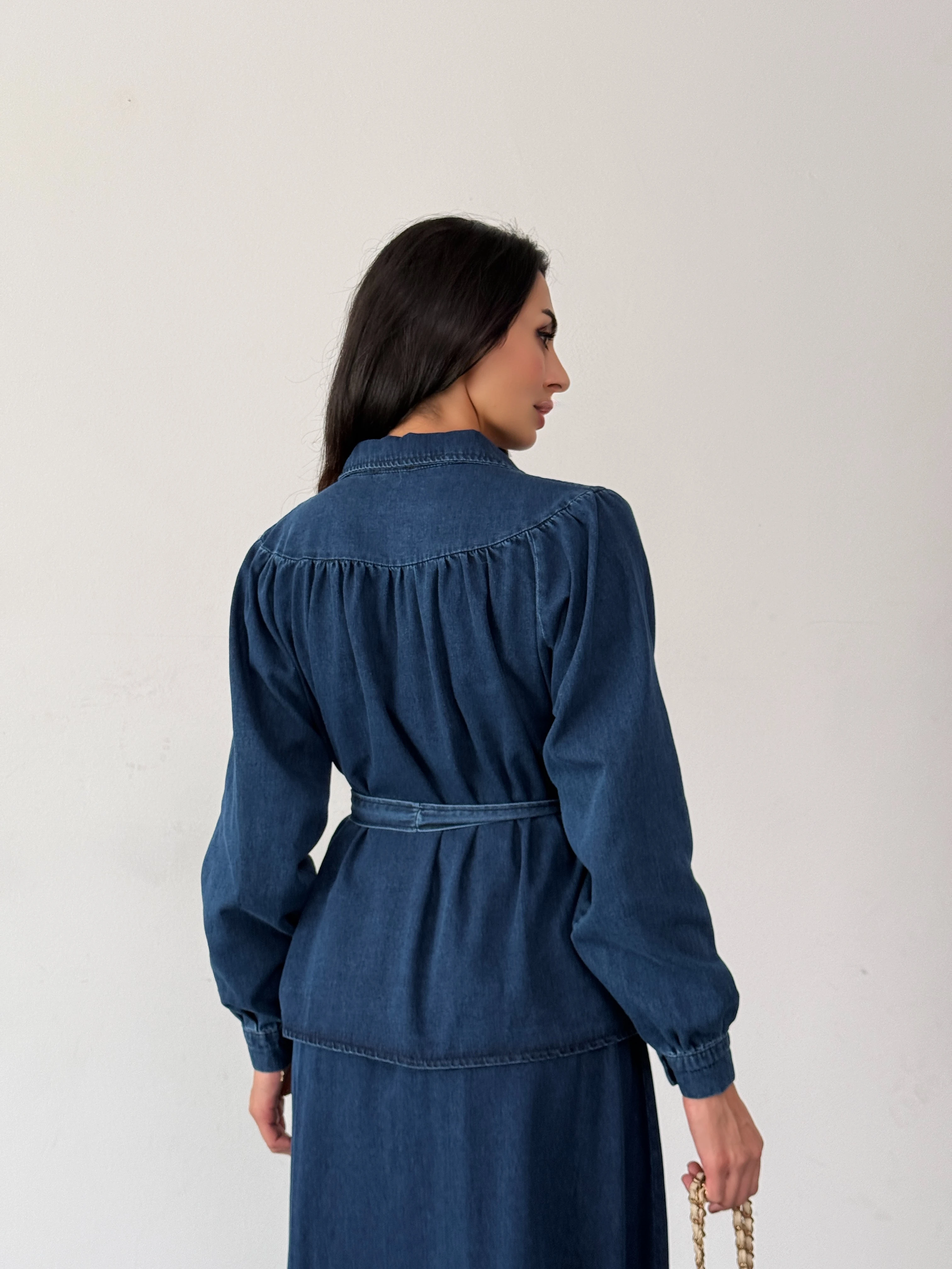 LACİVERT ETEKLİ KOT TAKIM