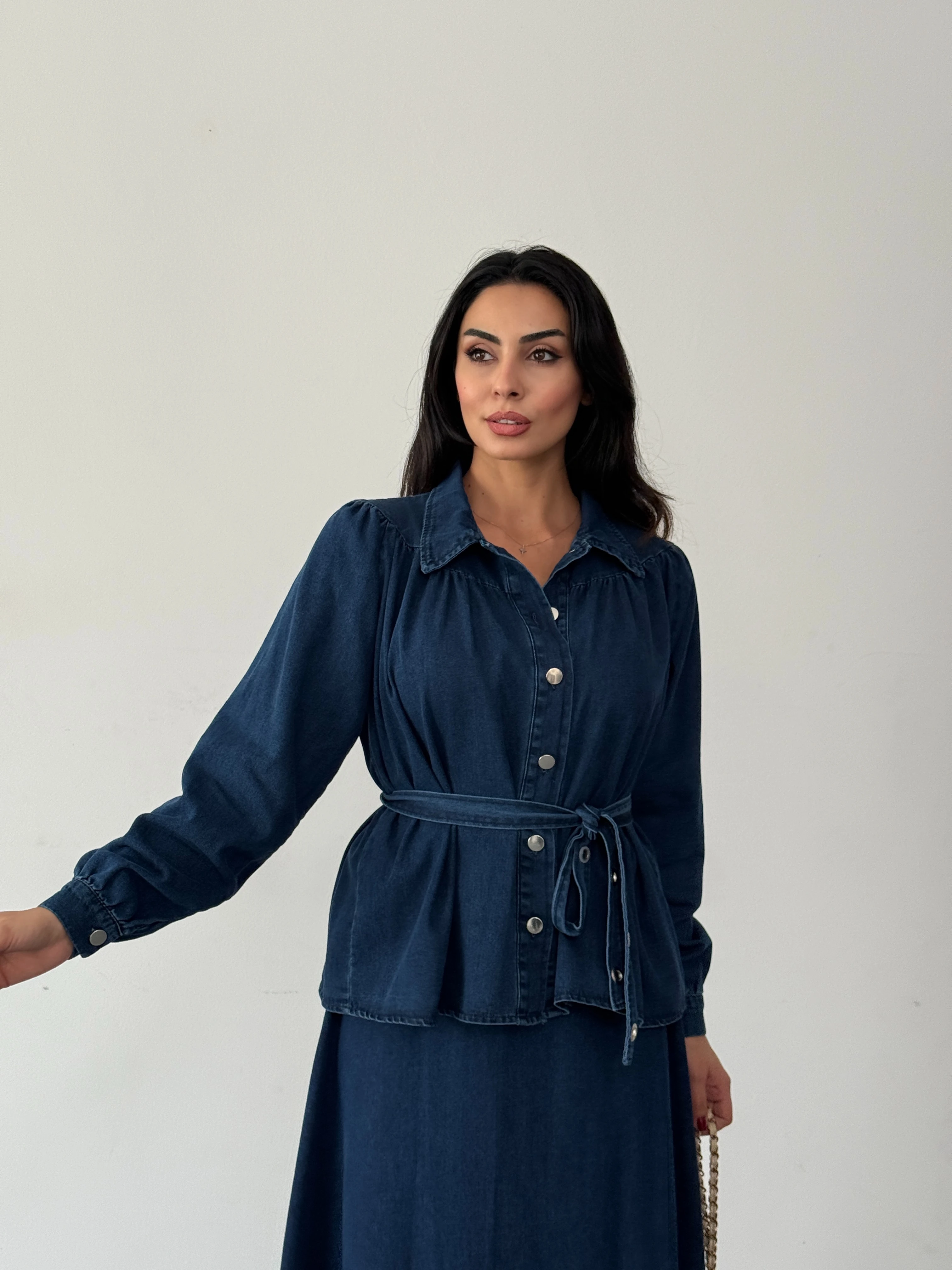 LACİVERT ETEKLİ KOT TAKIM