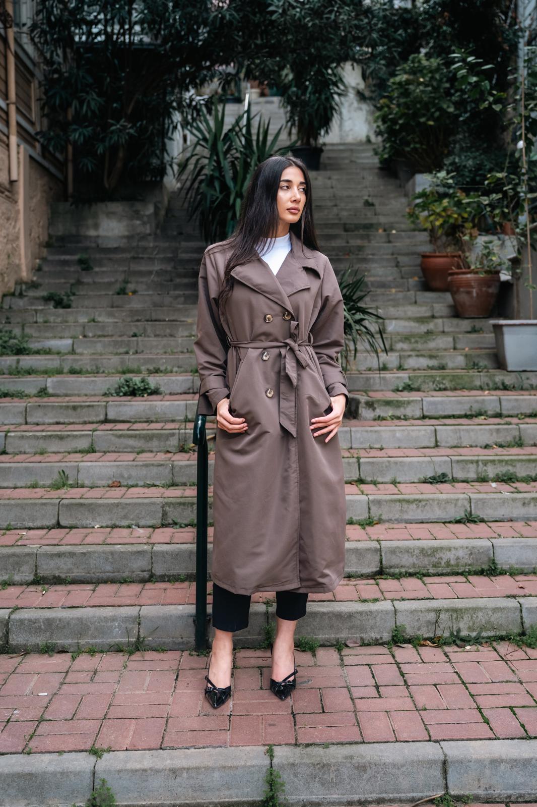 PREMİUM DÜĞME DETAY TRENÇKOT