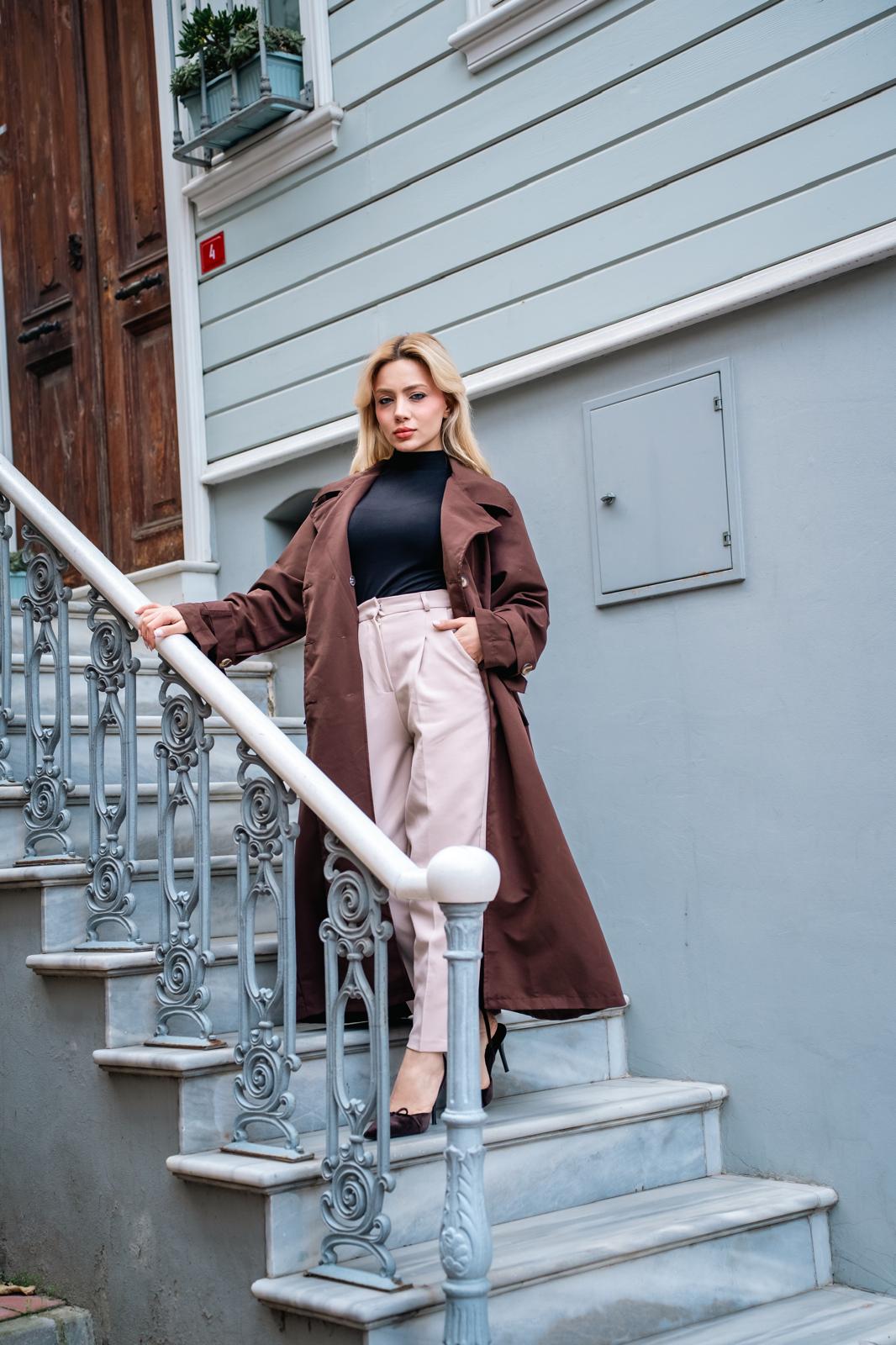 PREMİUM DÜĞME DETAY TRENÇKOT