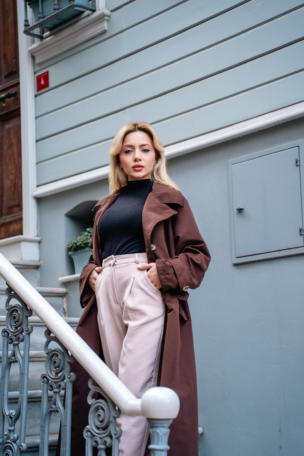 PREMİUM DÜĞME DETAY TRENÇKOT