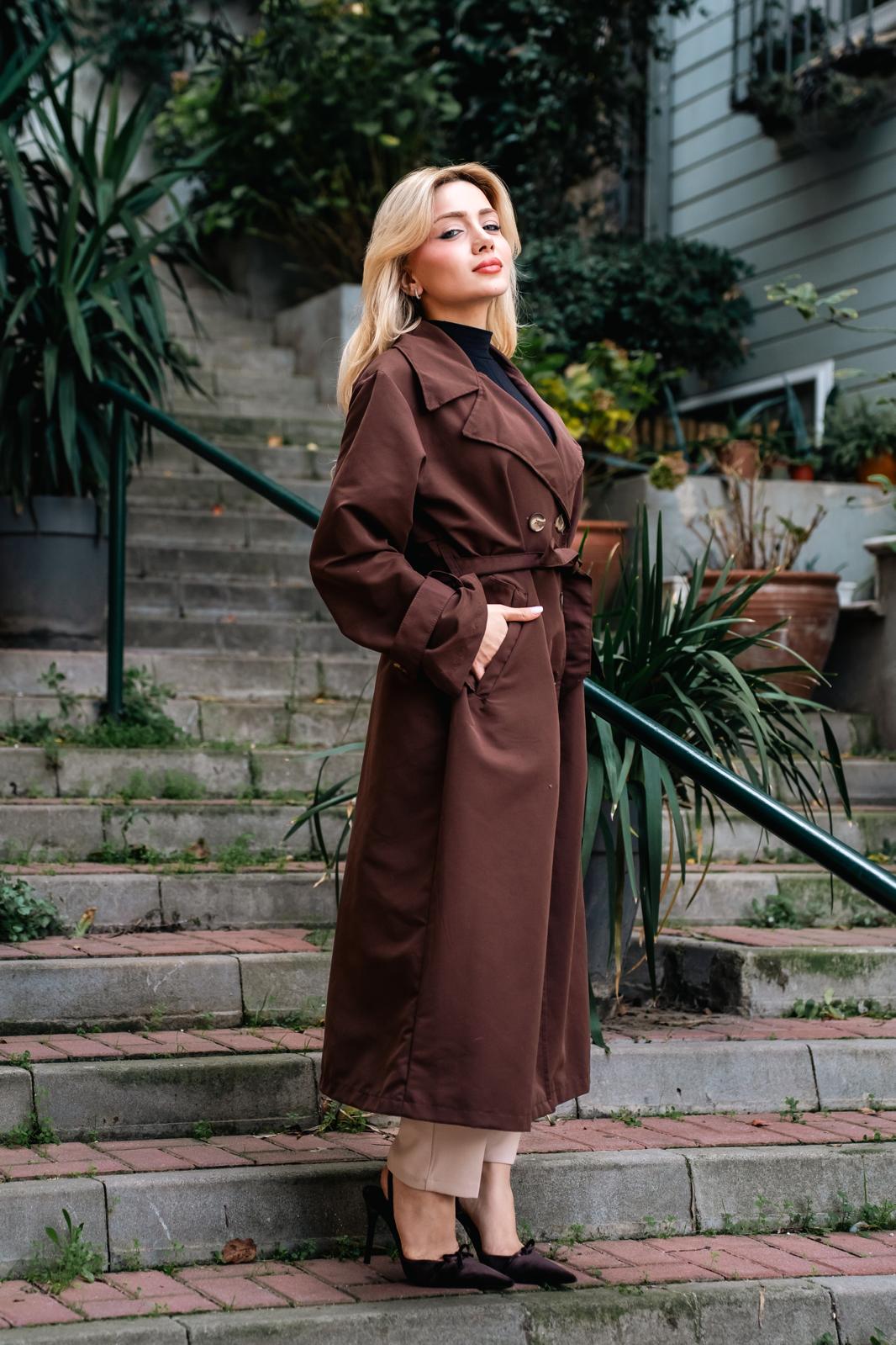 PREMİUM DÜĞME DETAY TRENÇKOT