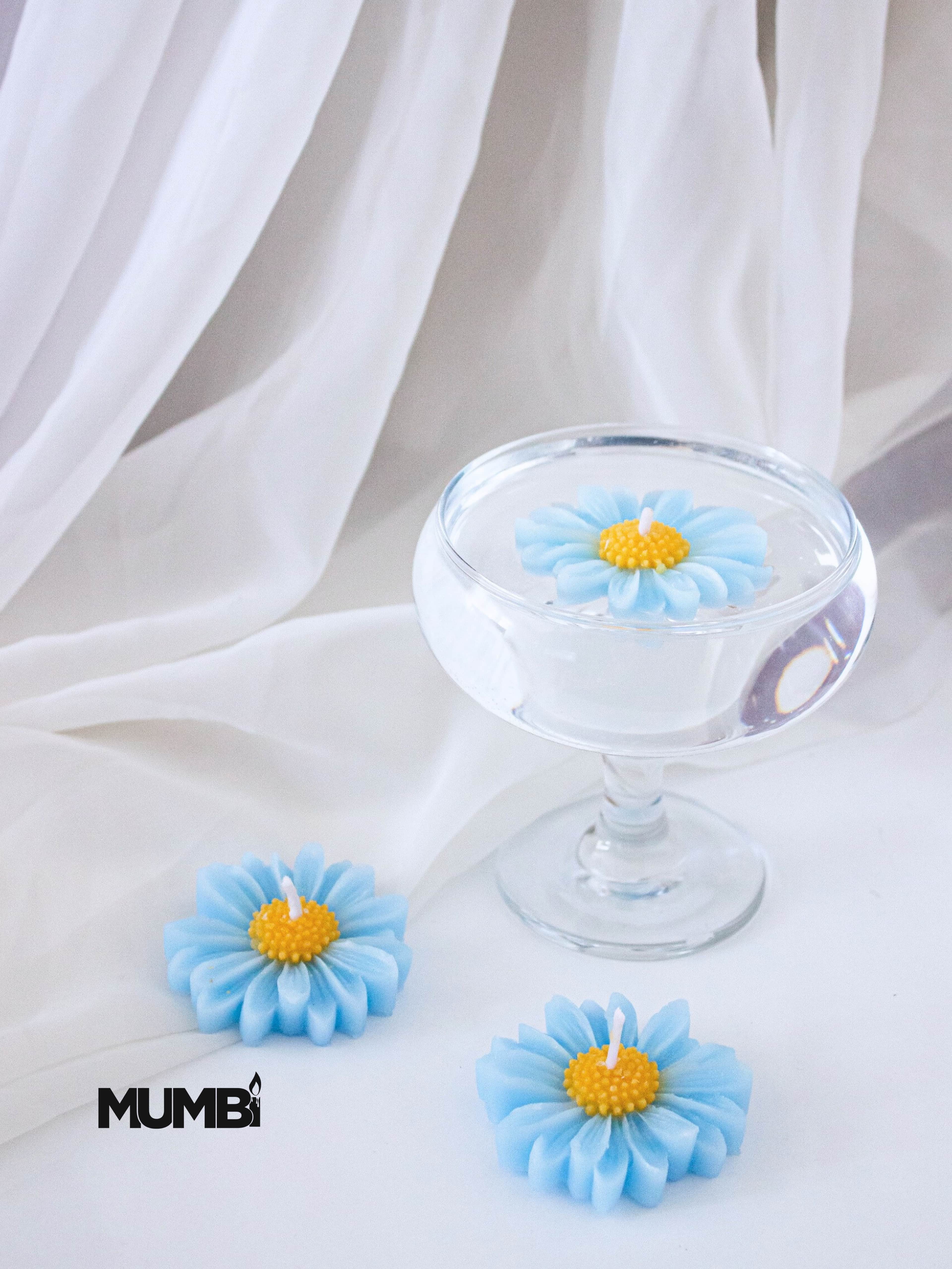 Suda yüzen paptyalar (tealight) - mavi