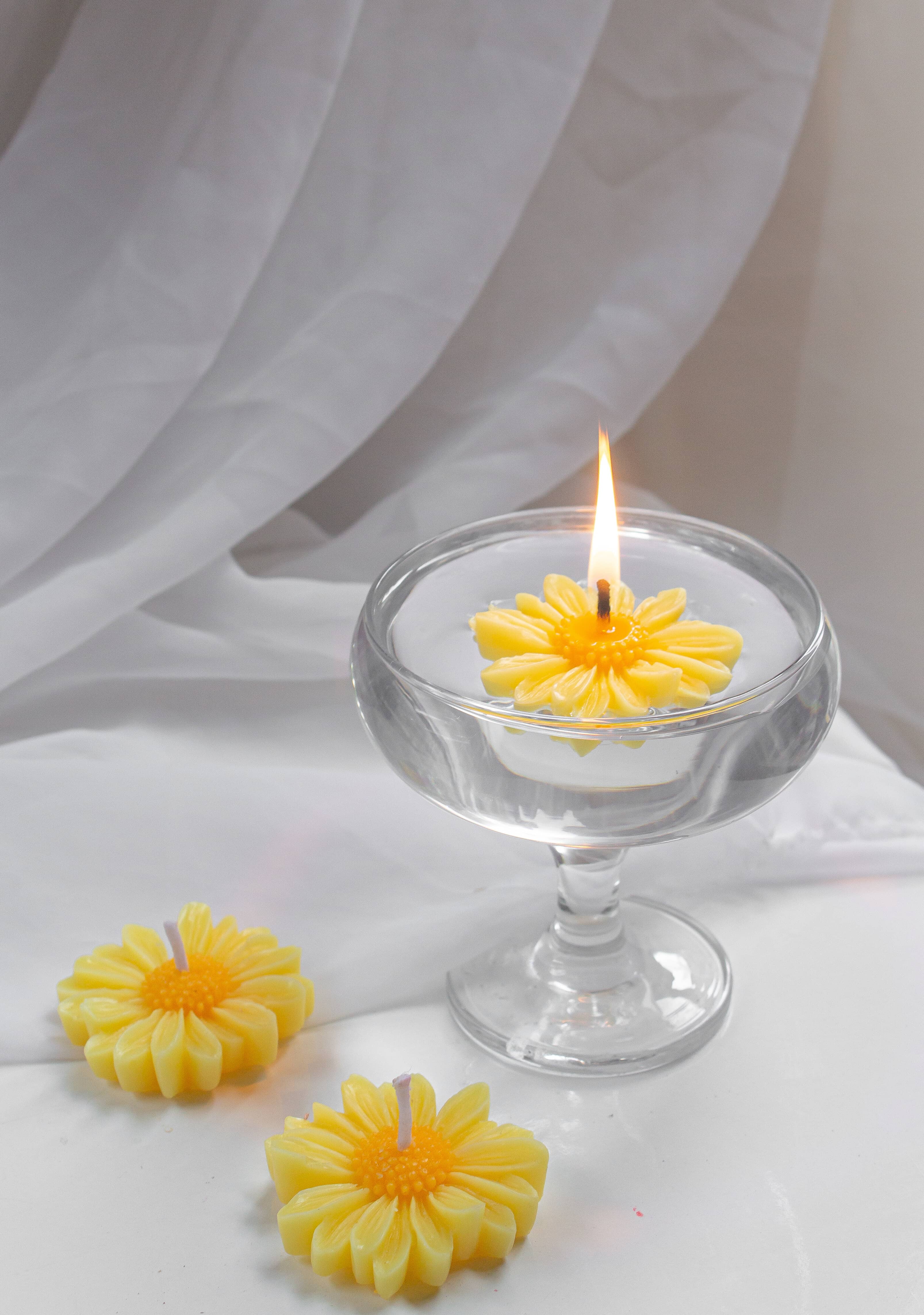 Suda yüzen paptyalar (tealight) - sarı