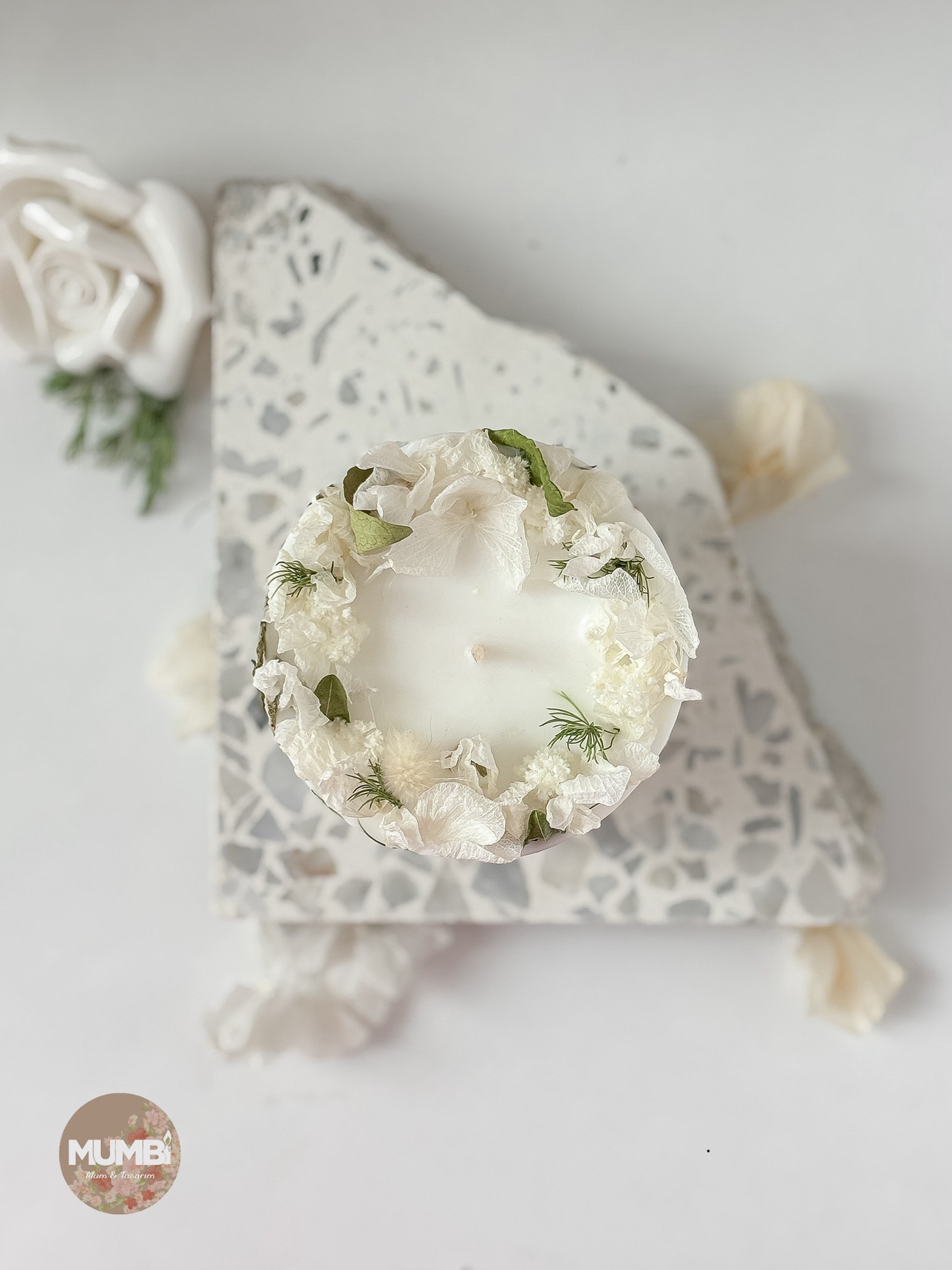 Özel tasarım Çiçekli Soya Wax Mum