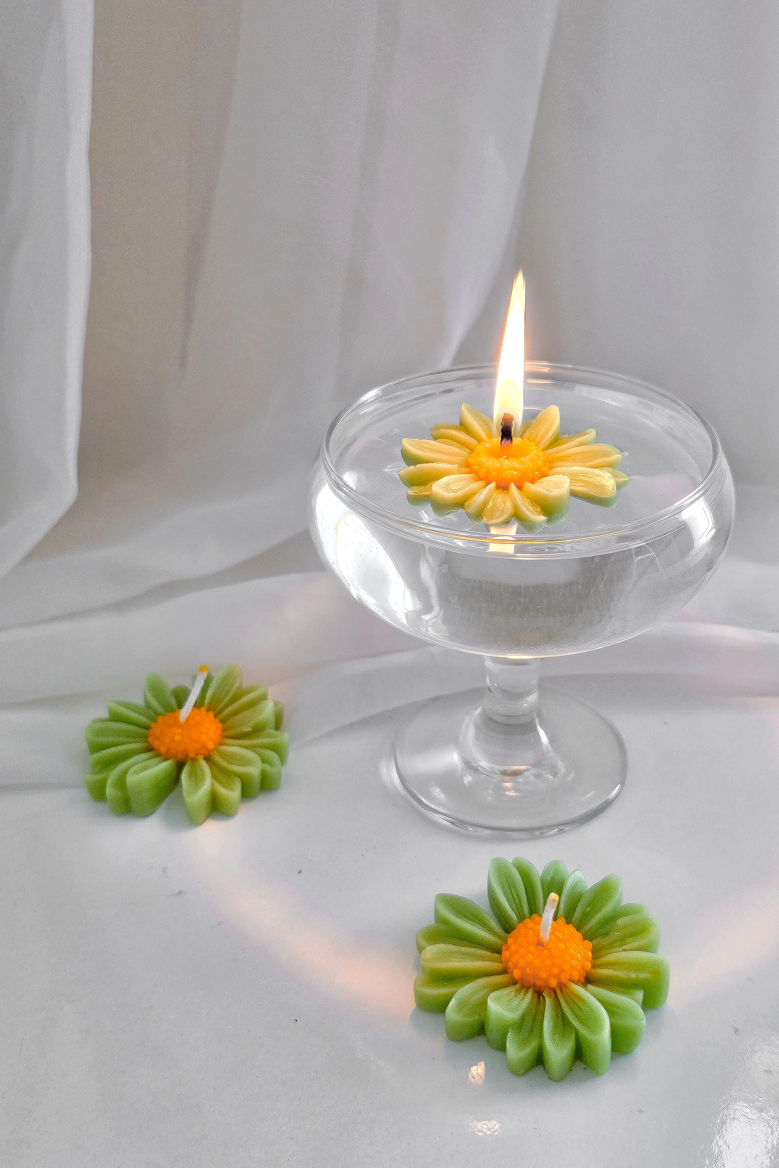 Suda yüzen paptyalar (tealight) - yeşil