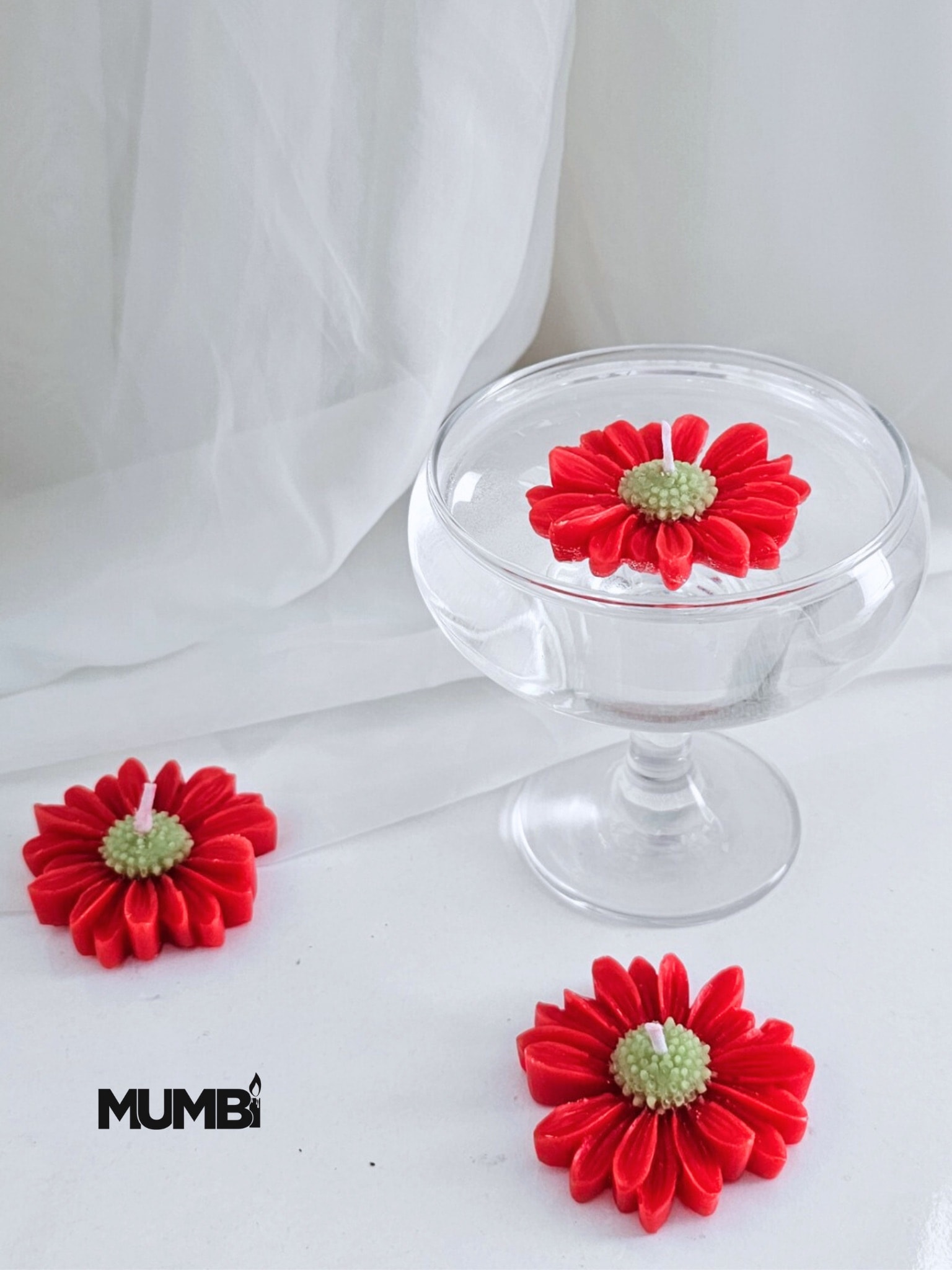 Suda yüzen paptyalar (tealight) - kırmızı