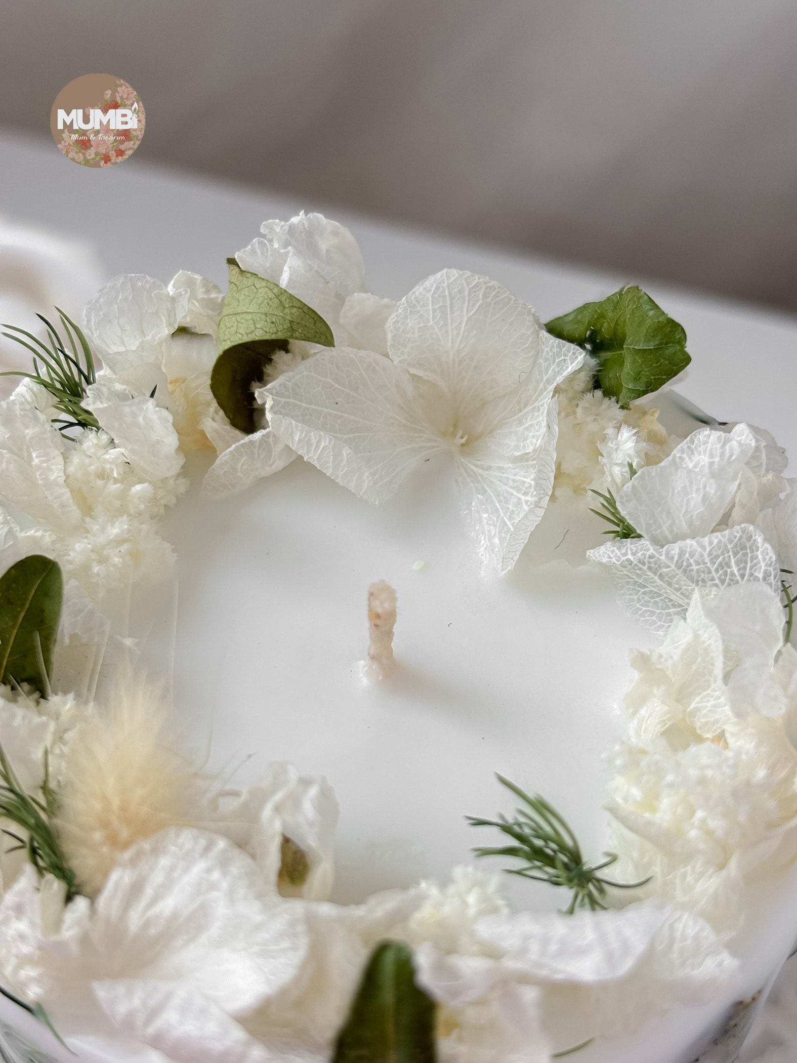 Özel tasarım Çiçekli Soya Wax Mum