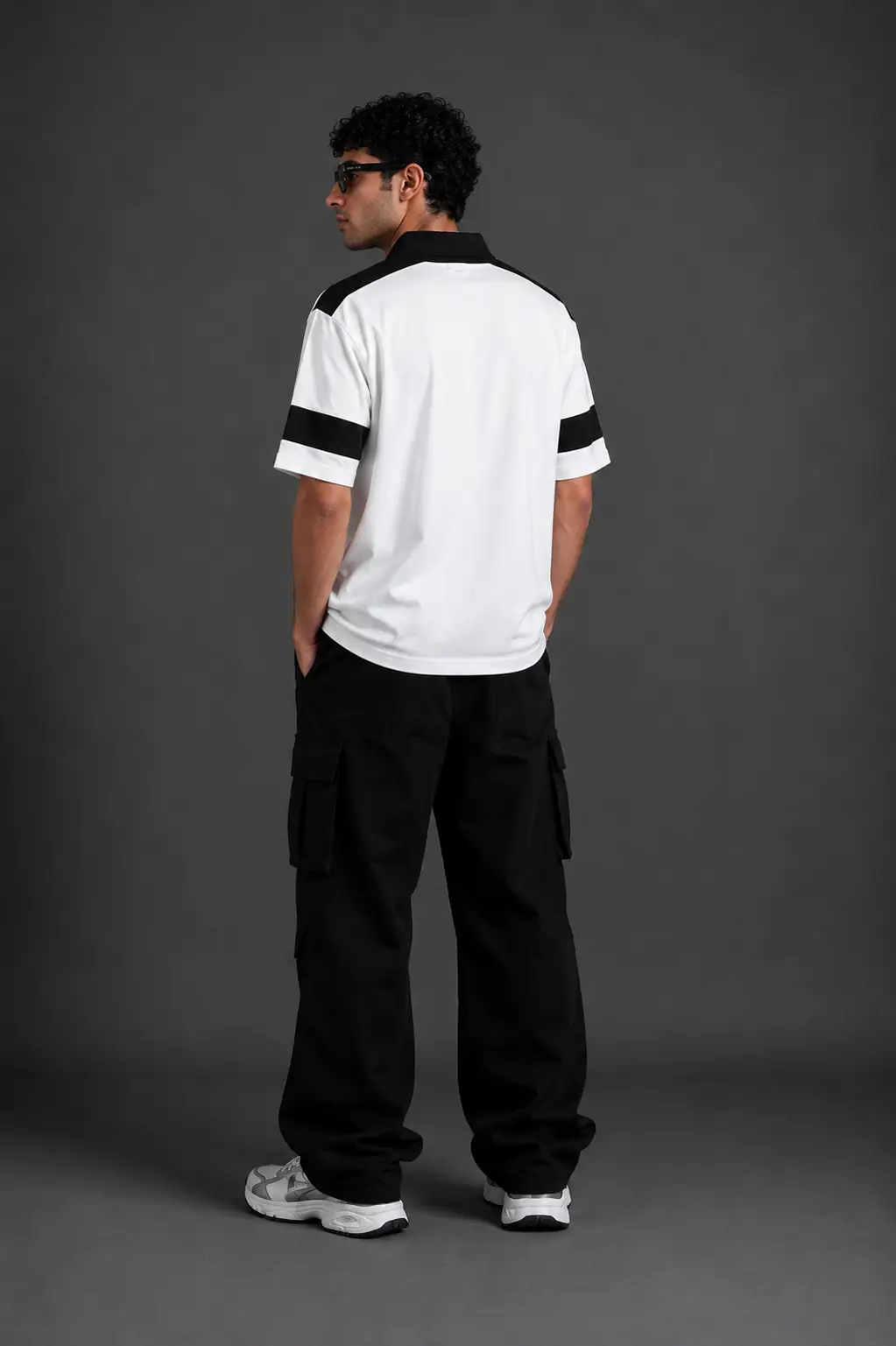 polo x 白と黒 セット Soccer Culture Polo Yaka Oversize Tişört