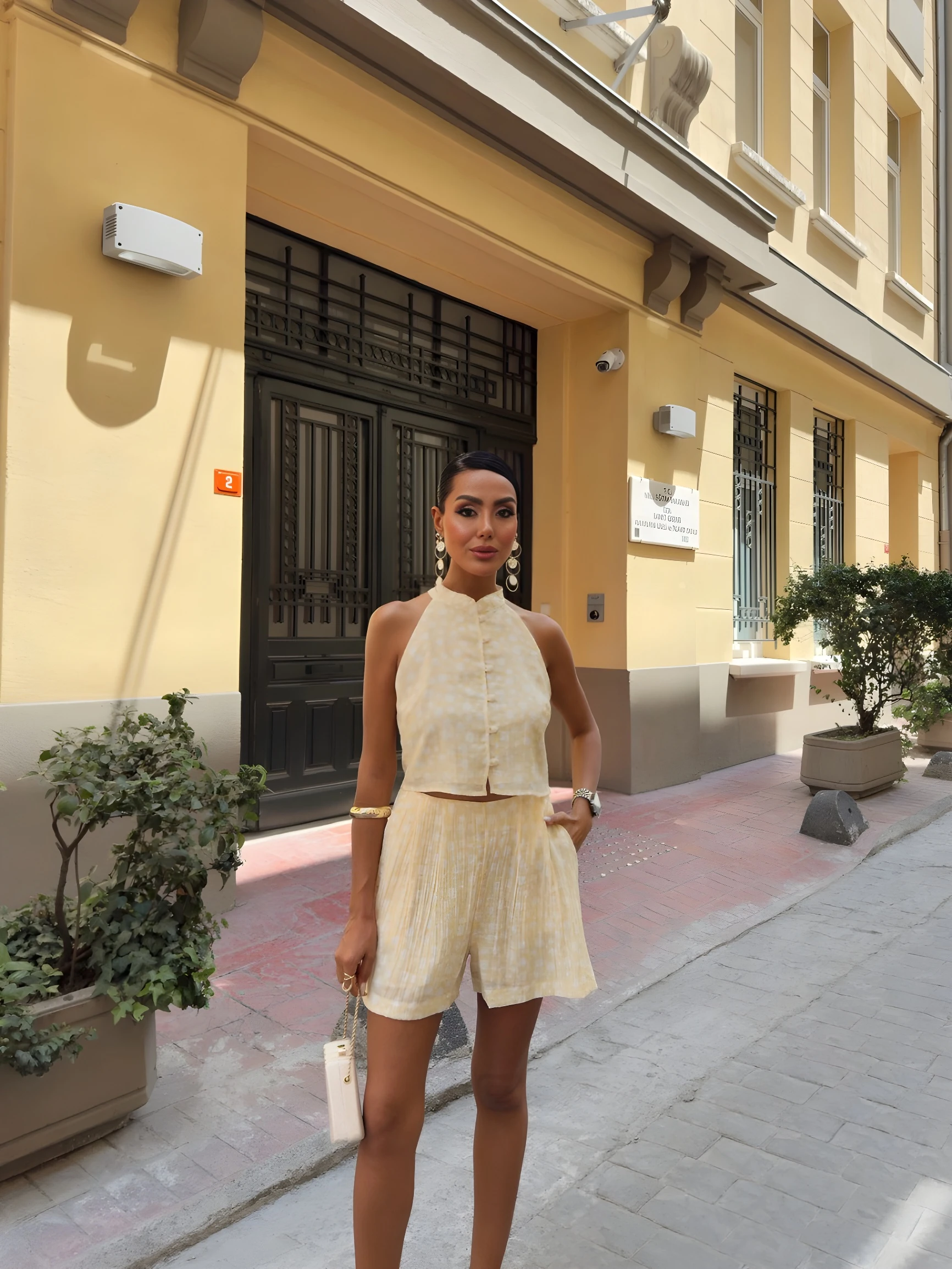 Galezzo Yelek Şort Takım Sarı