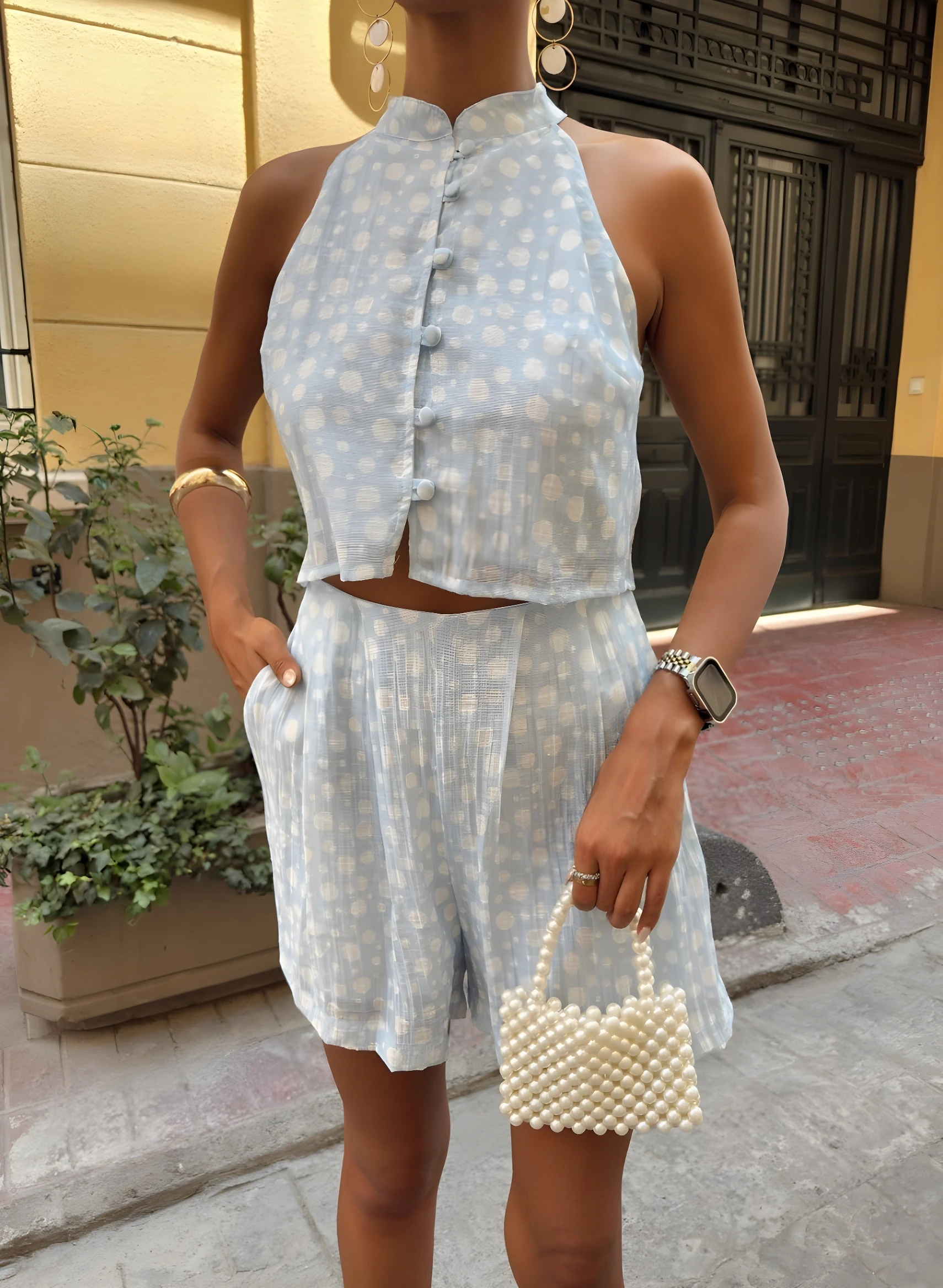 Galezzo Yelek Şort Takım Sarı - Mavi