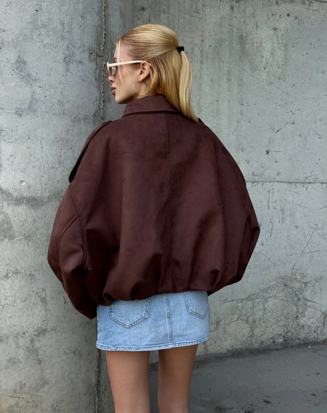 Süet Görünümlü Bomber Ceket