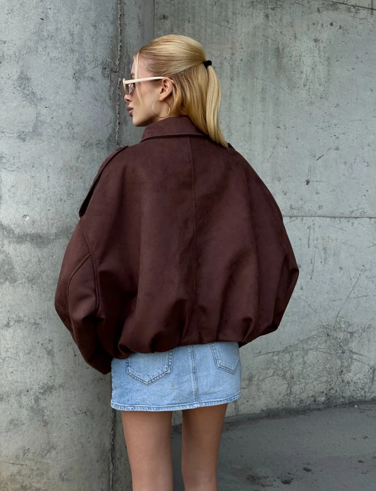 Süet Görünümlü Bomber Ceket