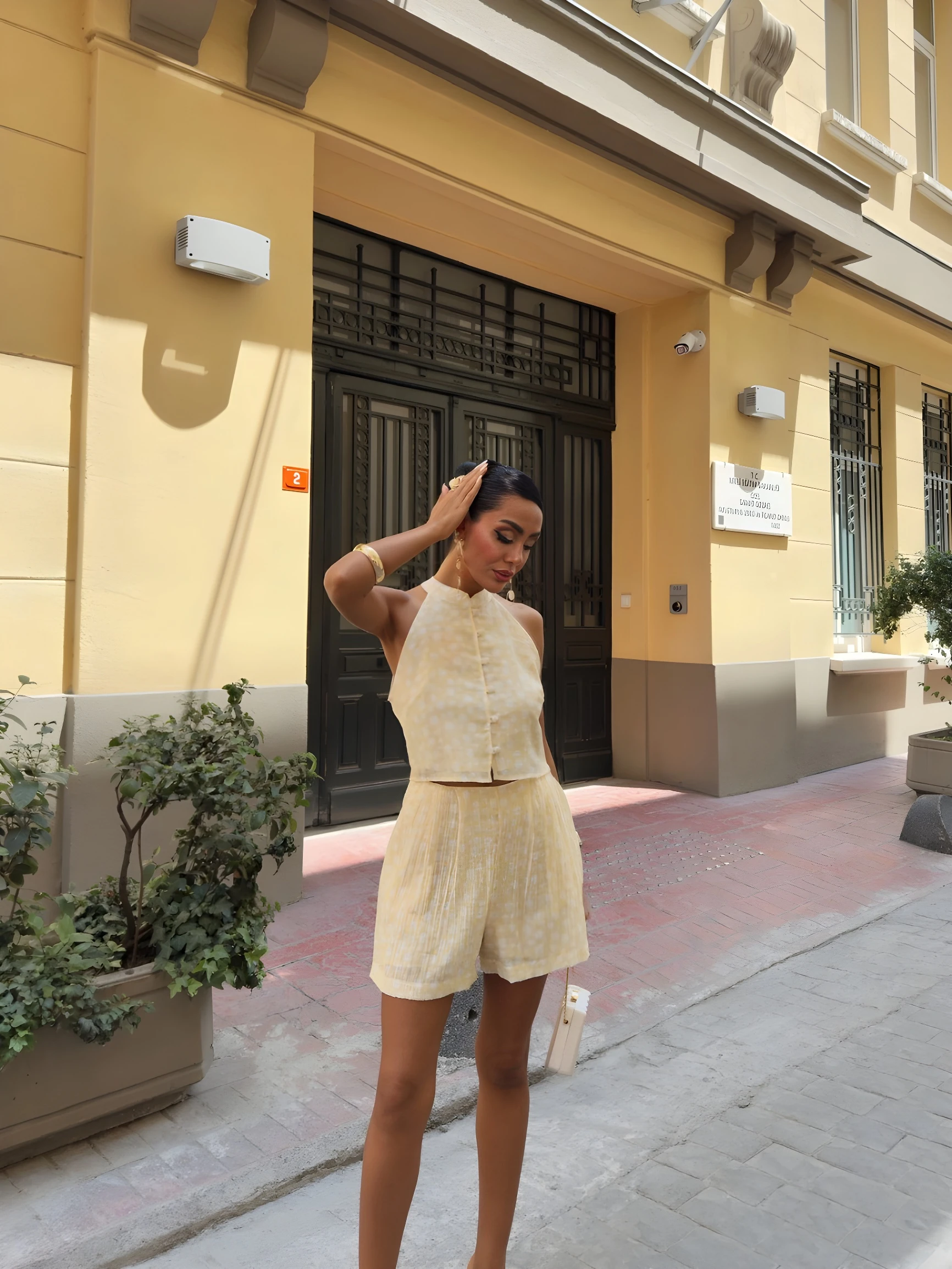 Galezzo Yelek Şort Takım Sarı