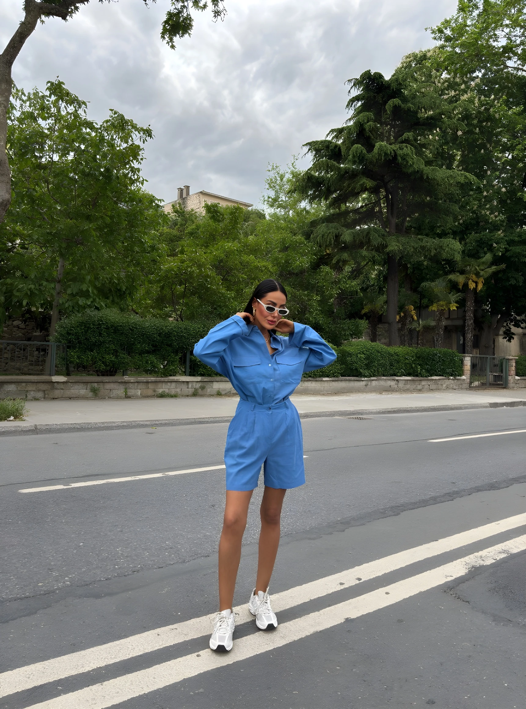  Gömlek Ve Şort Flamlı Keten Takım