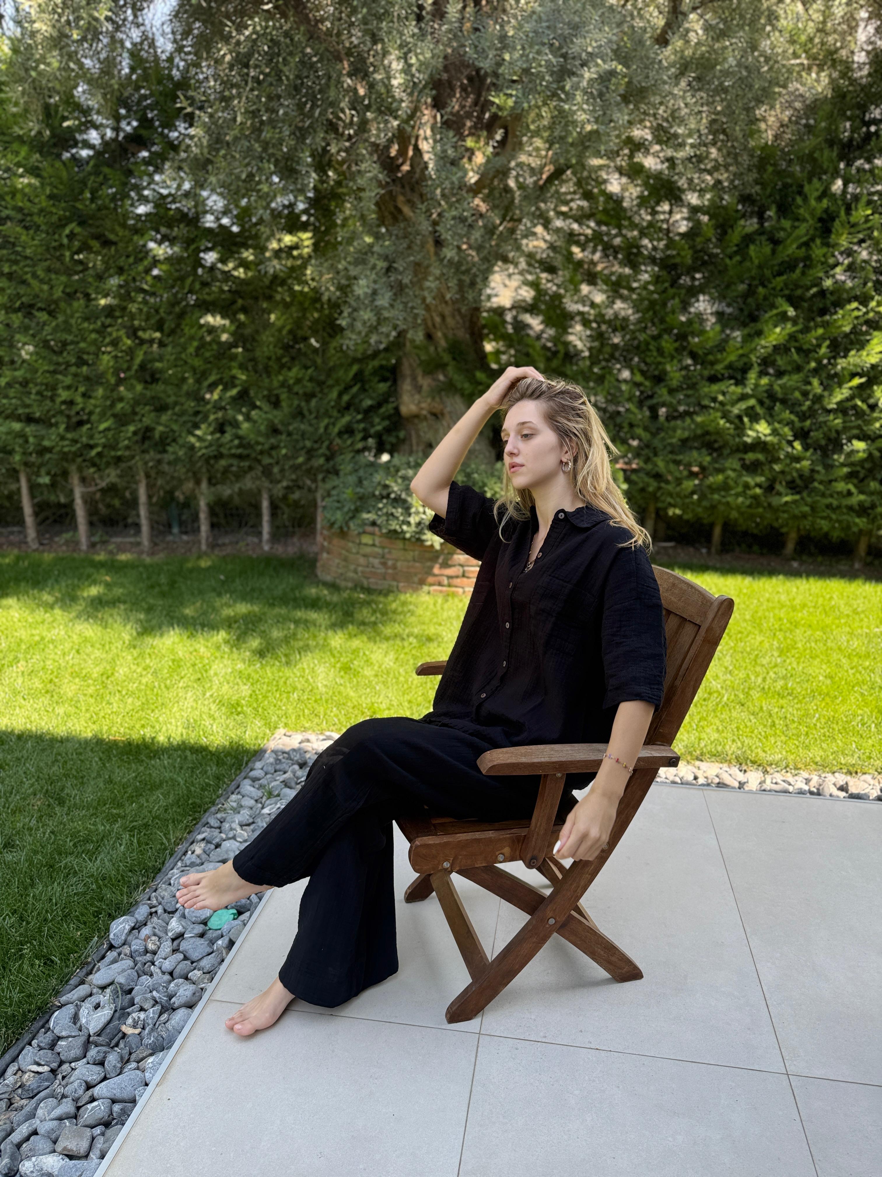 Collection Epurée Kadın Kısa Kollu Gömlek - Siyah