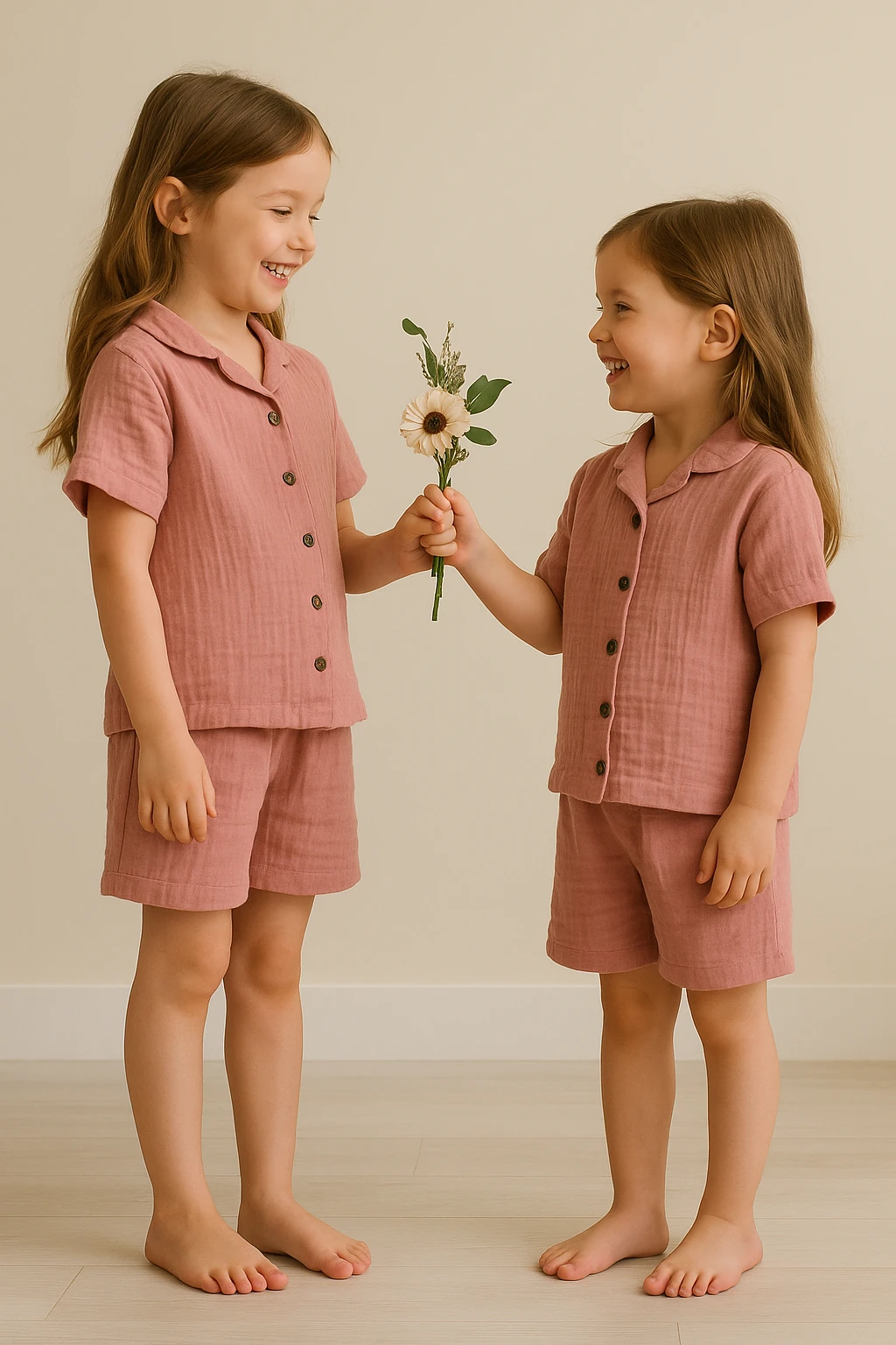 Océan Çocuk Şort Takım - Pembe