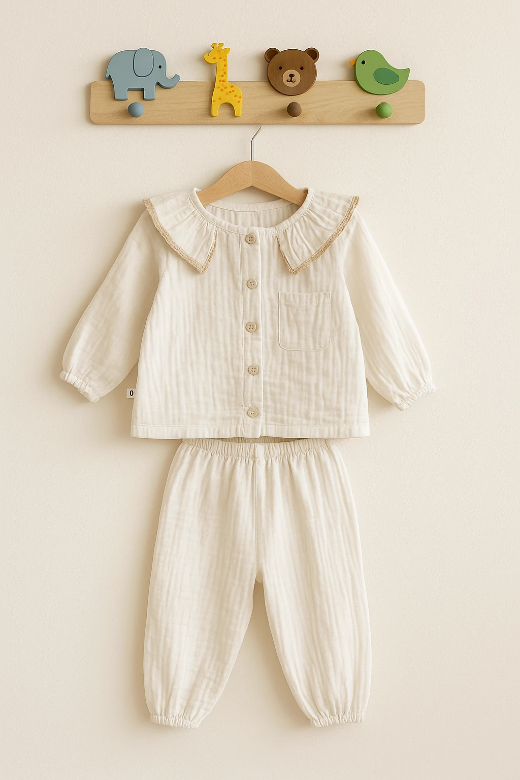 Cocon Marin Dantel Yaka Kız Çocuk Pijama Takımı