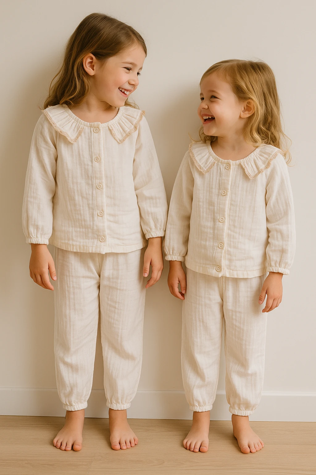 Cocon Marin Dantel Yaka Kız Çocuk Pijama Takımı