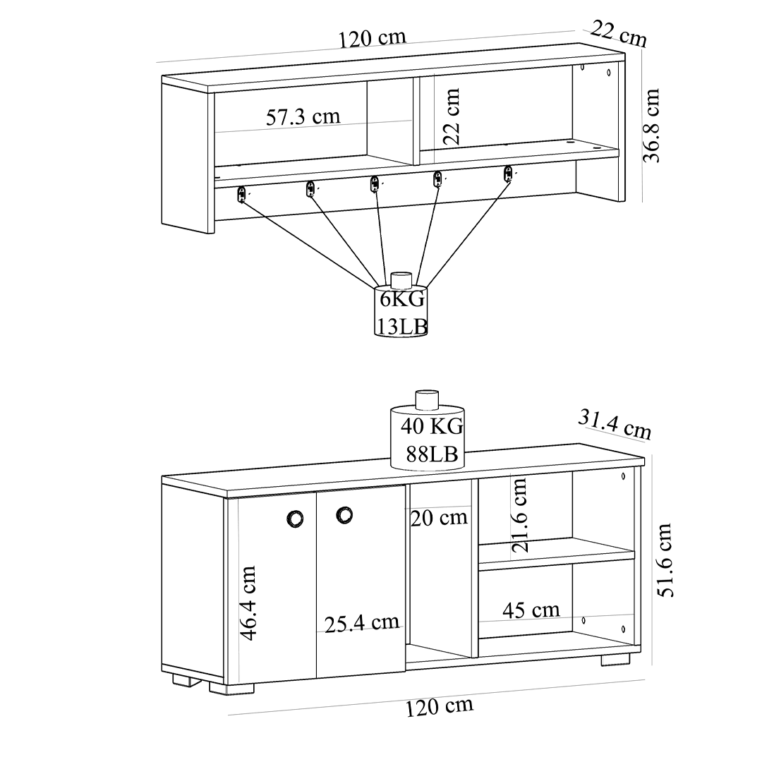 SARANDON Entryway Storage Set