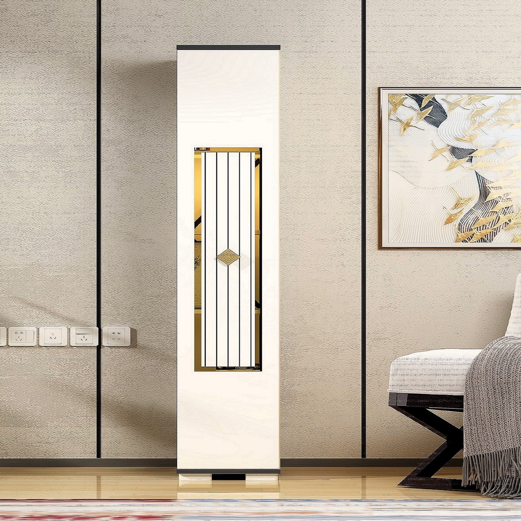 Gold-Anthracite-White