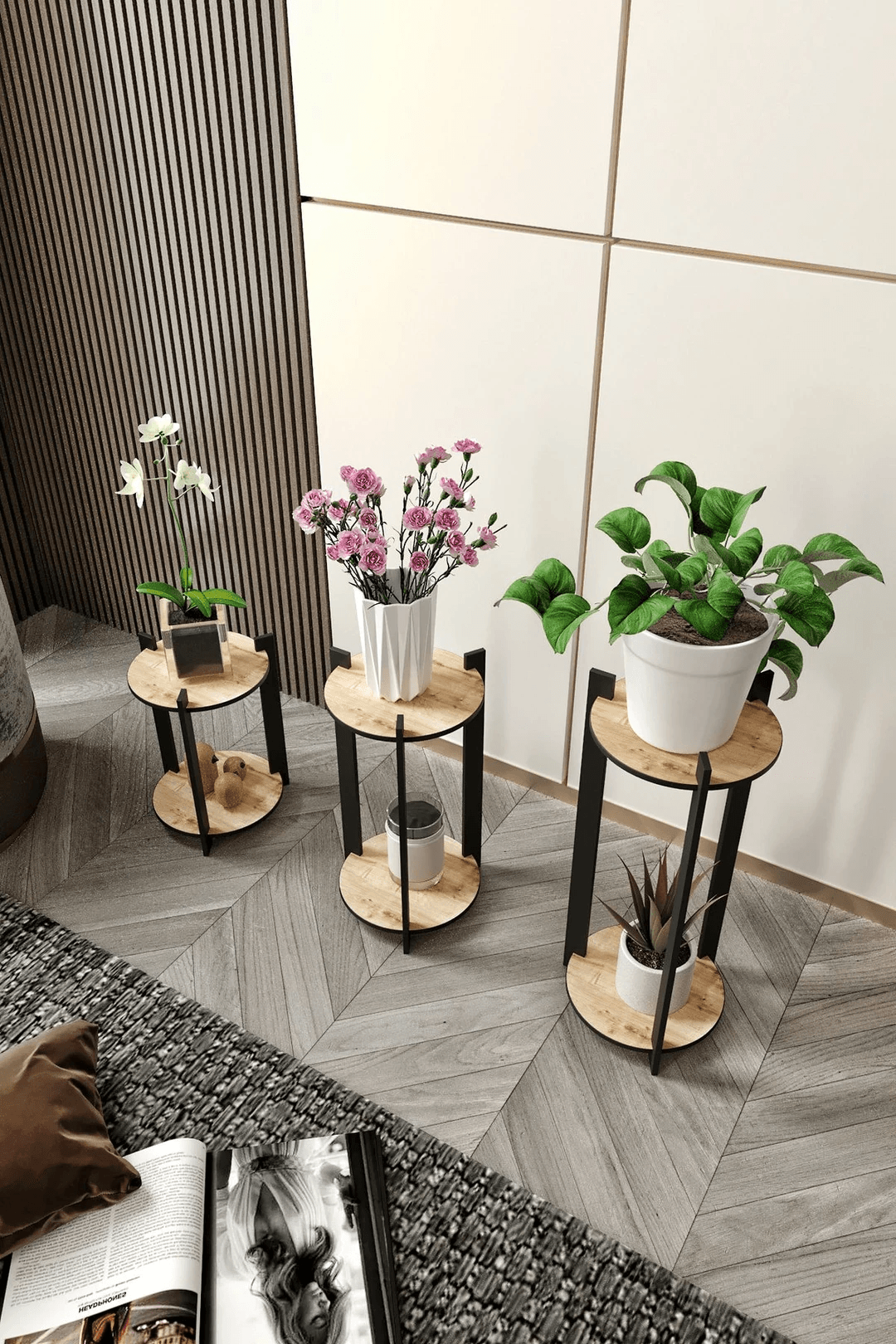 3-Piece Modern Stand Set - Round Top