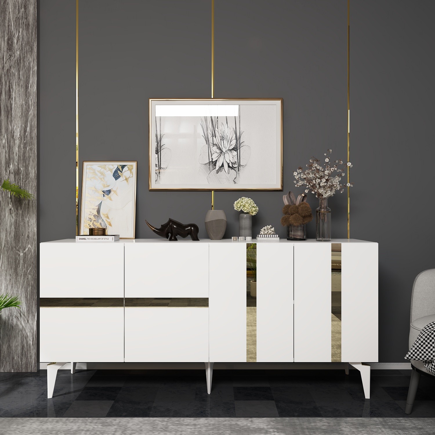 Gold-White