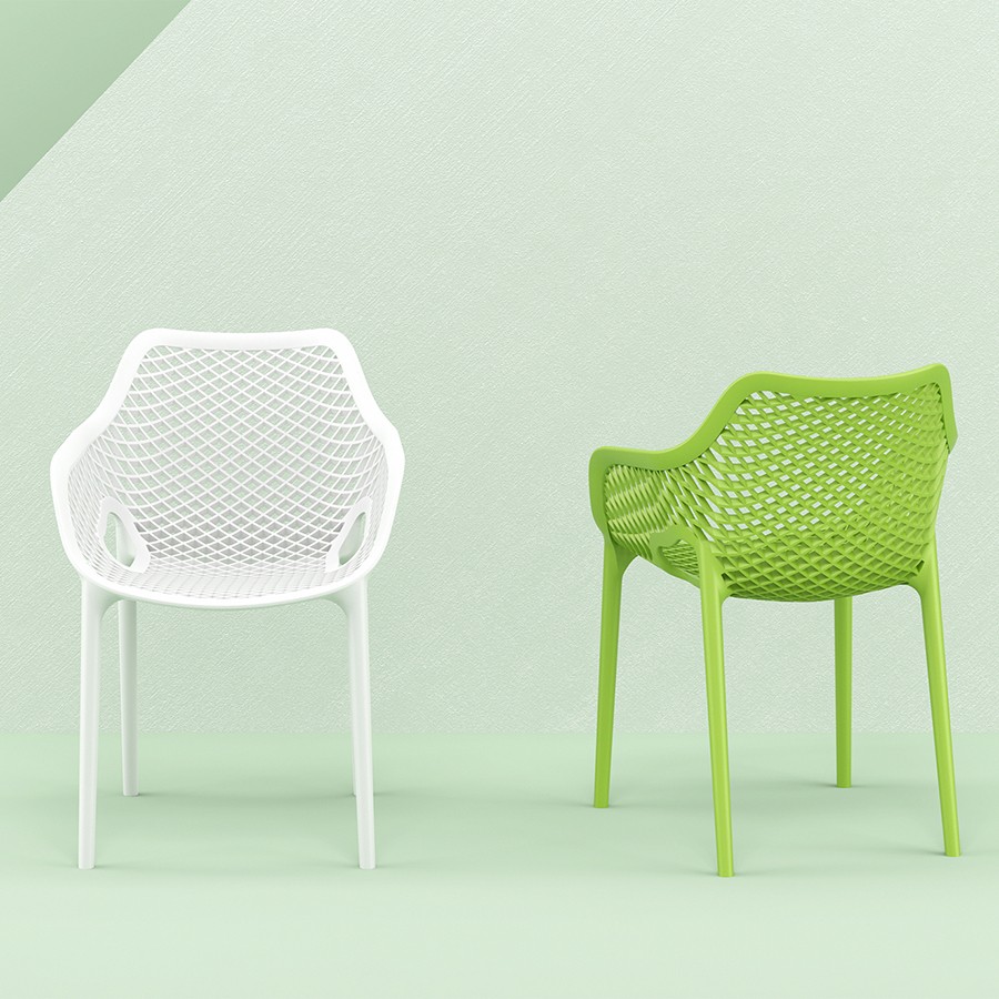 AirXL Modern Plastic Chair | Indoor & Outdoor Use - WHITE