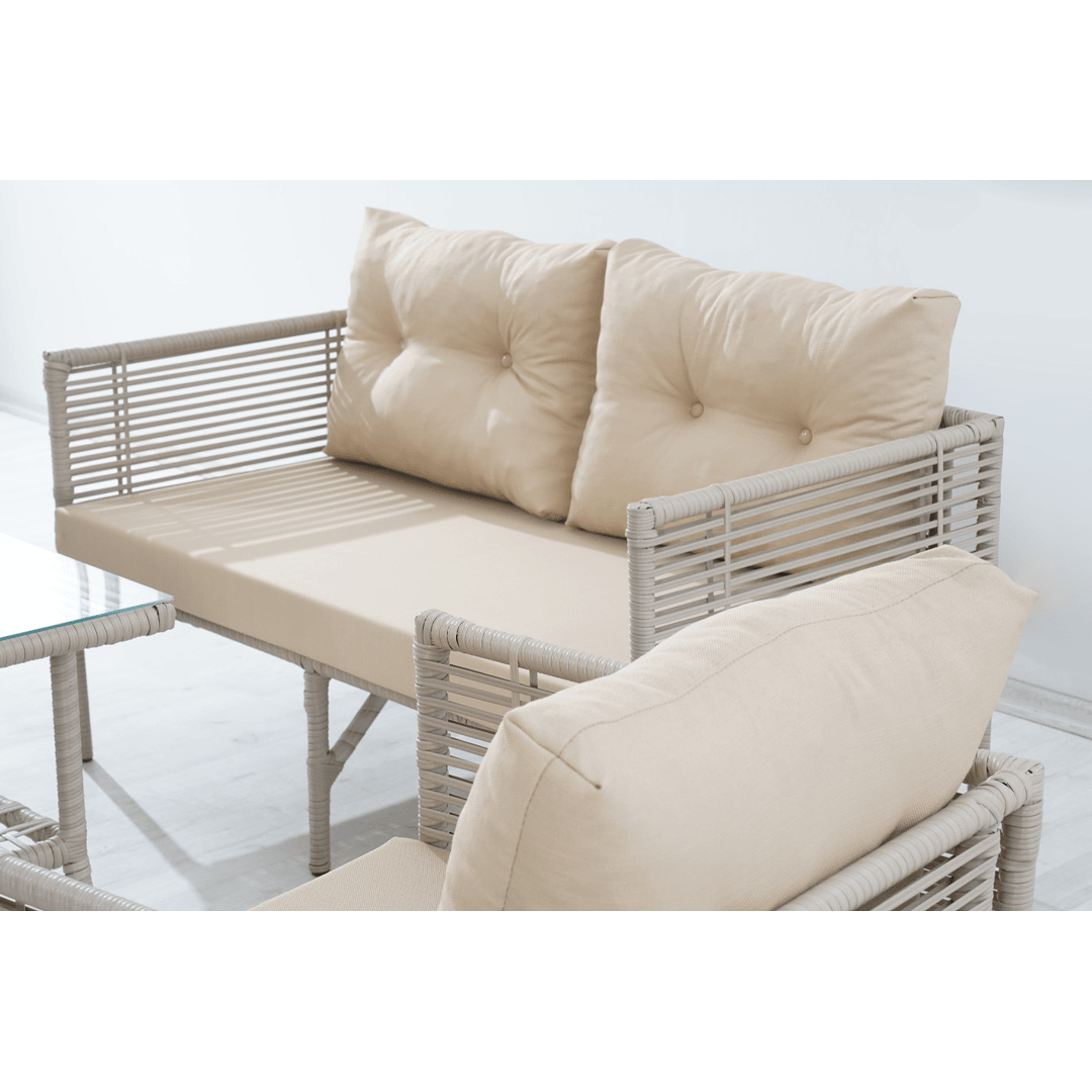 Modern Rattan Outdoor Seating Set | Durable & Washable Design