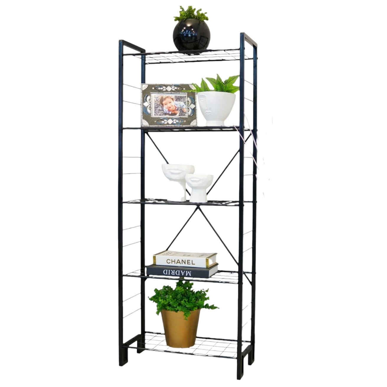 PT524 5-TIER BOOKSHELF WITH METAL SHELVES
