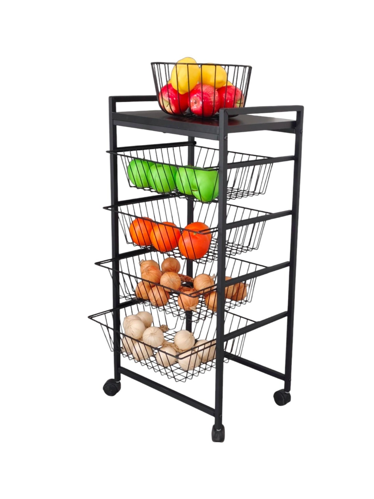 PT540 VEETABLE BİN WİTH 4 SHELVES AND 4 WHEELSS