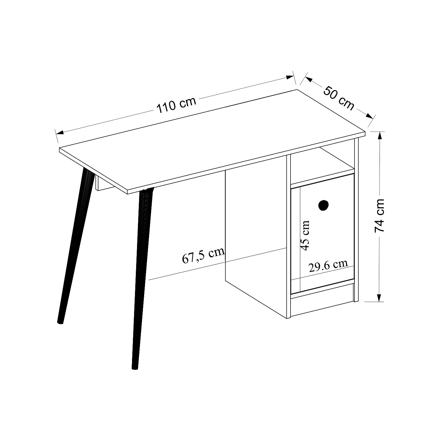 CANNAS Compact Desk with Storage – Ideal for Home Office or Study