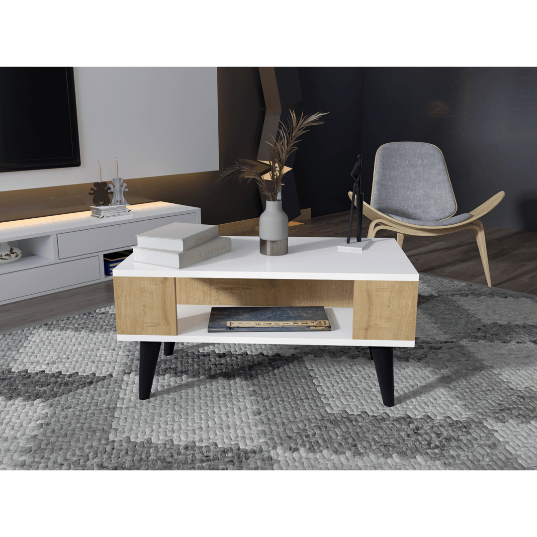 AKBE Coffee Table - White -Sapphire