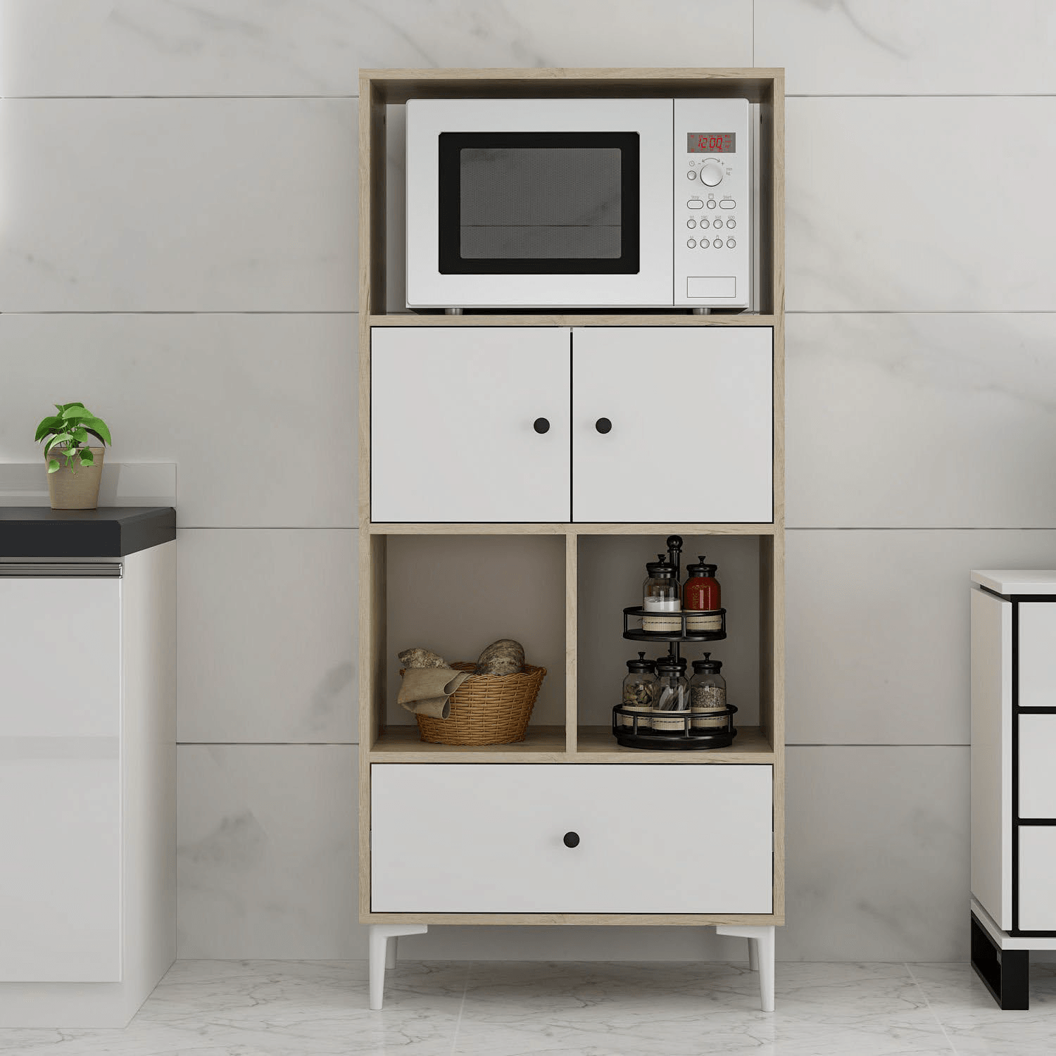 CLARA Multipurpose Tall Cabinet with Shelves & Drawer