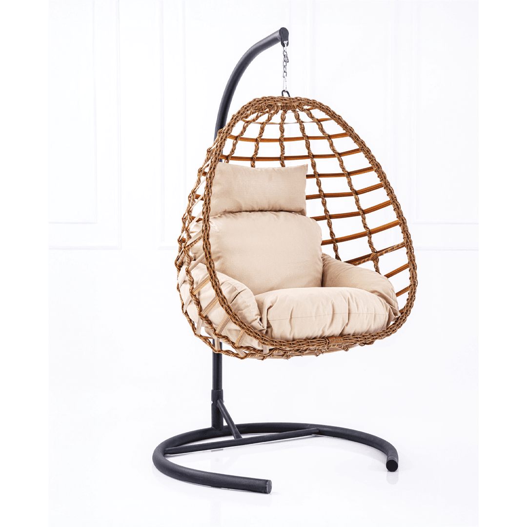 DAMLA Hanging Egg Chair | Cozy Rattan-Style Swing