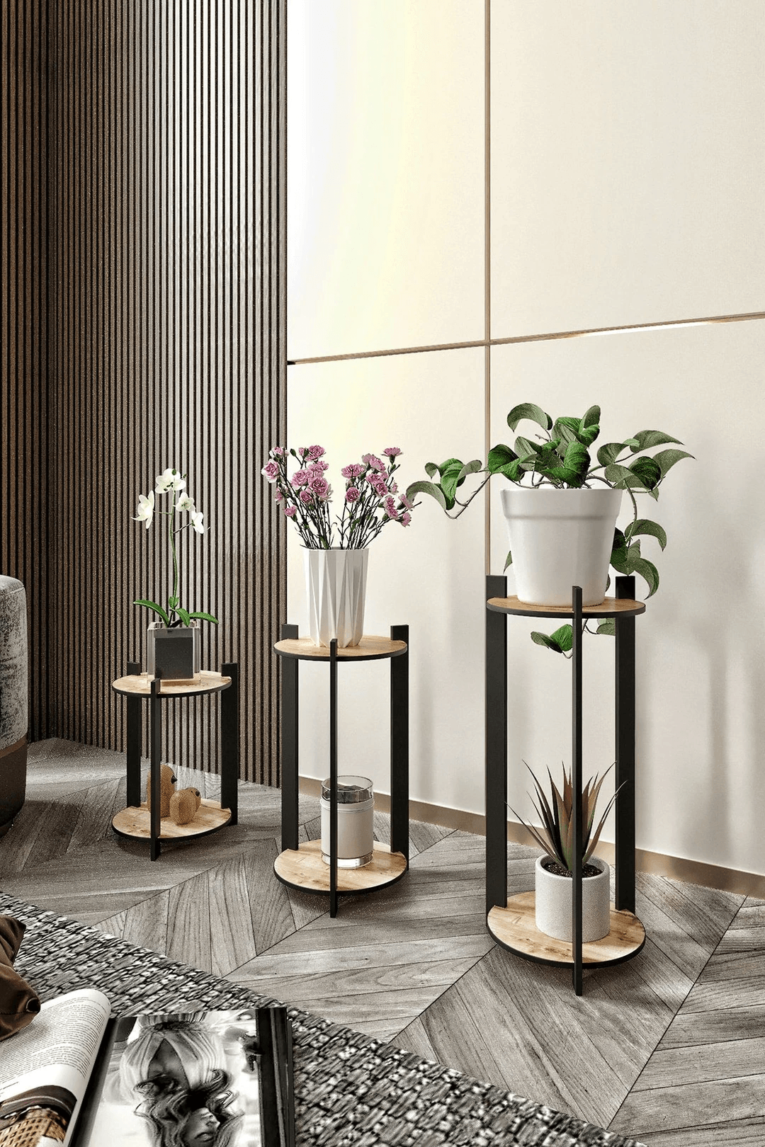 3-Piece Modern Stand Set - Round Top