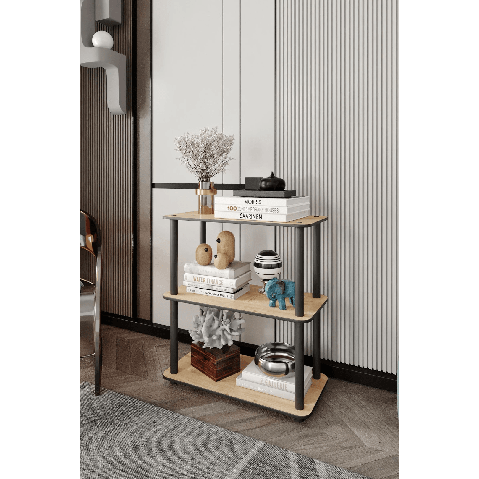 3-Tier Modern Wooden Bookcase | Multi-Purpose Storage Shelf
