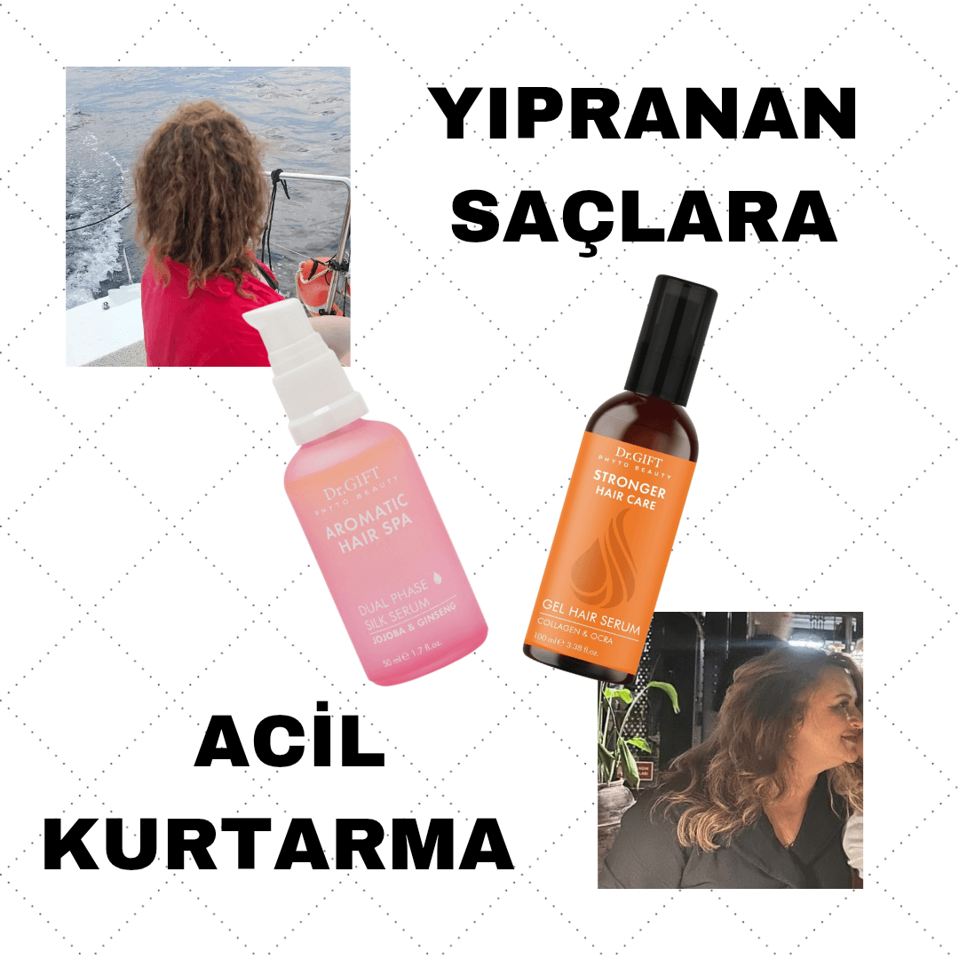 Yıpranan saçlara acil kurtarma seti ikili( Dual Phase Silk Serum ve Stronger Hair Gel Serum)