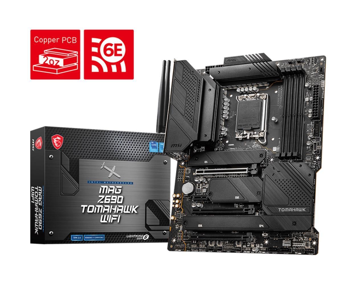 Msi Mag Z690 Tomahawk Wifi Soket 1700 DDR5 6400(Oc) Pcı-E Gen 5 M.2 Wi-Fi6 Atx Anakart